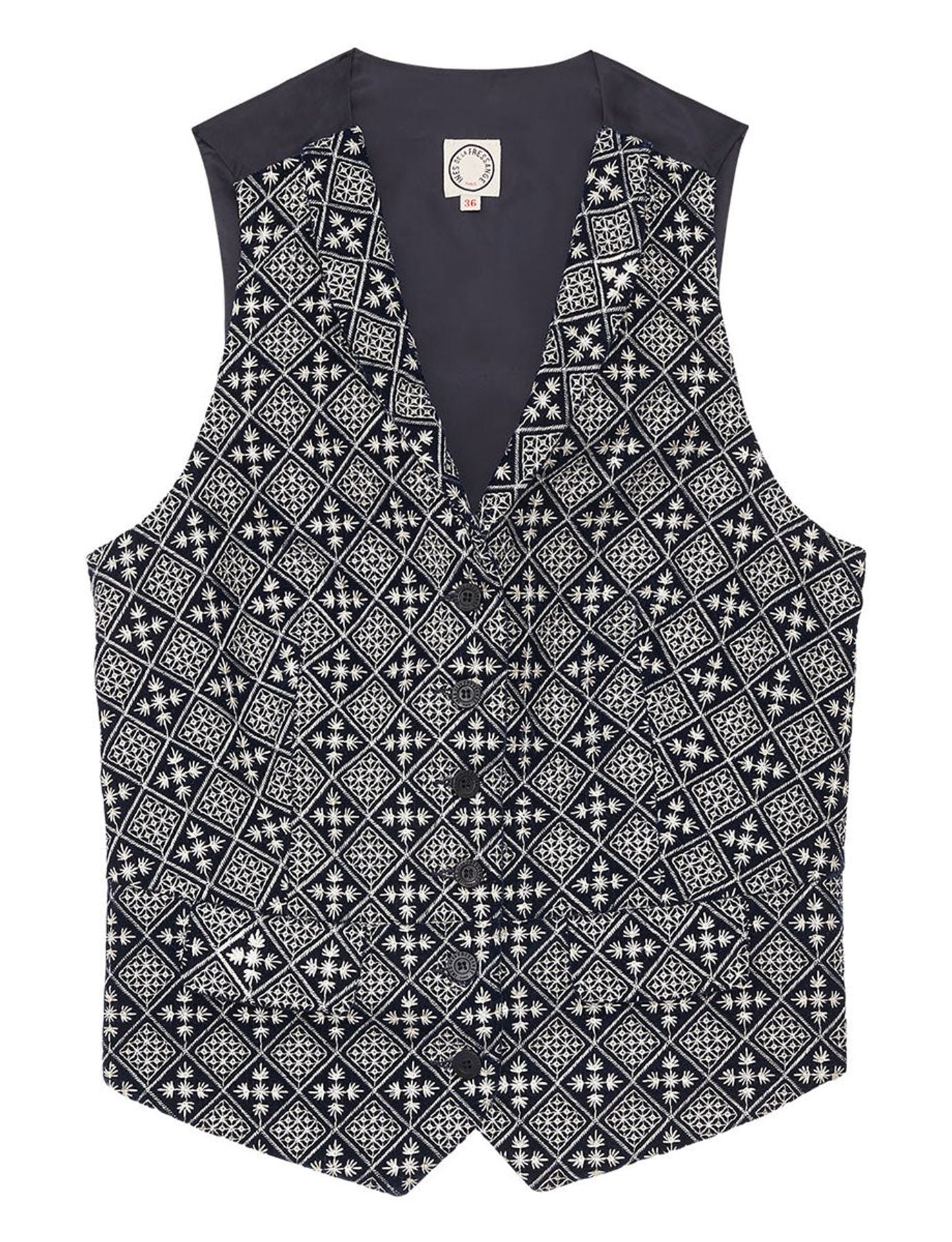Chaleco Robinson azul y blanco