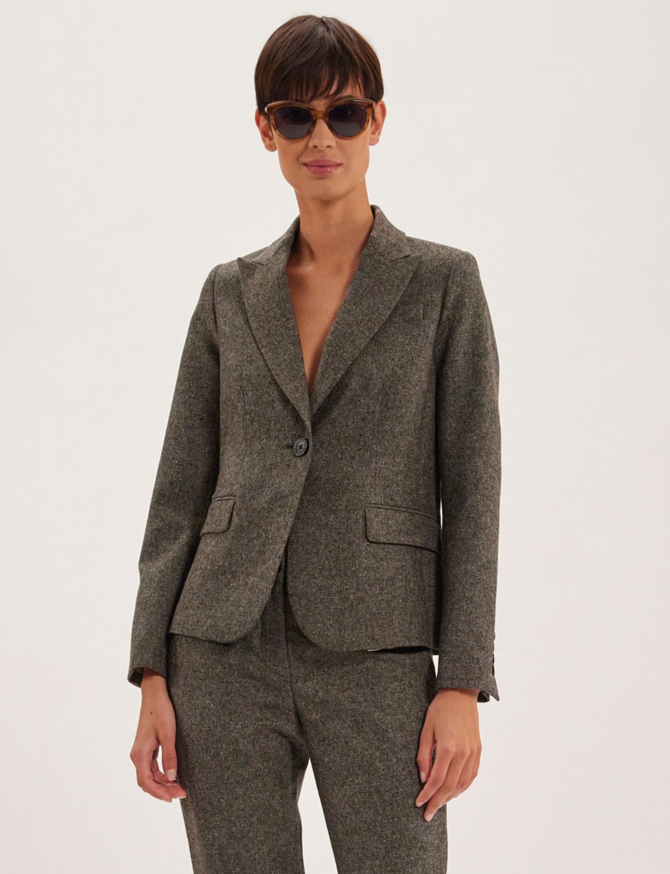 Chaqueta Nicoletta mezcla de lana gris