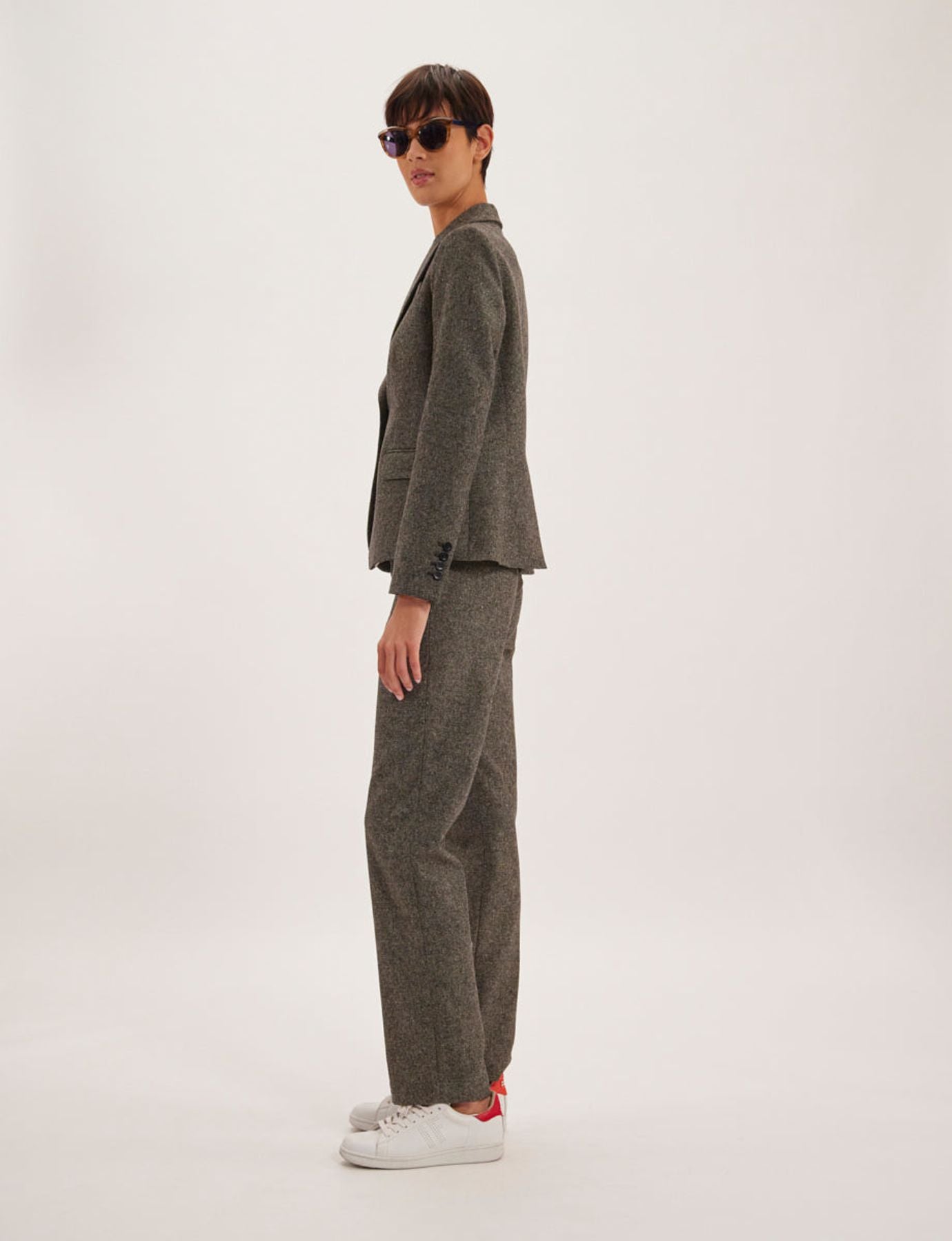Chaqueta Nicoletta mezcla de lana gris