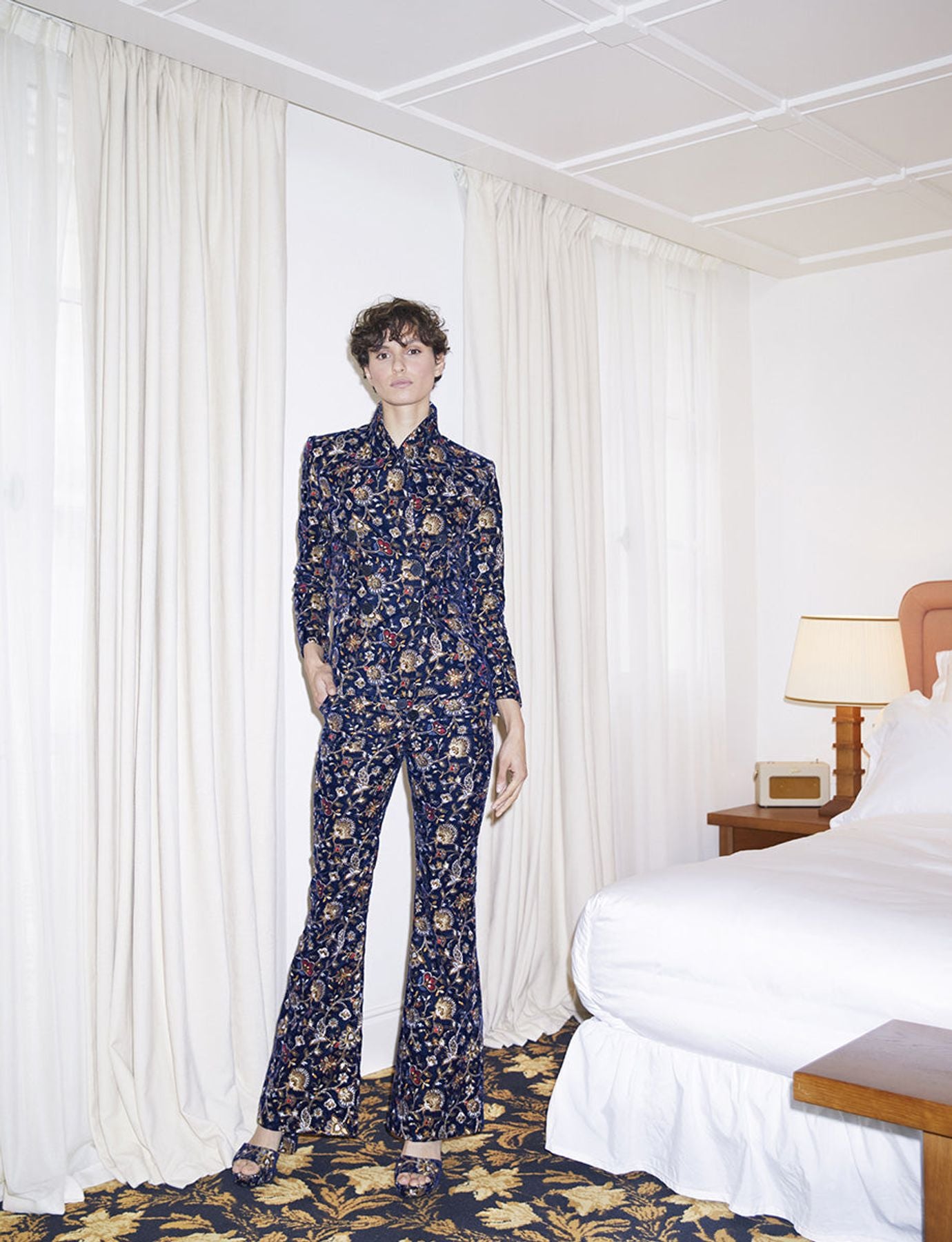Maurice blue embroidered jacket