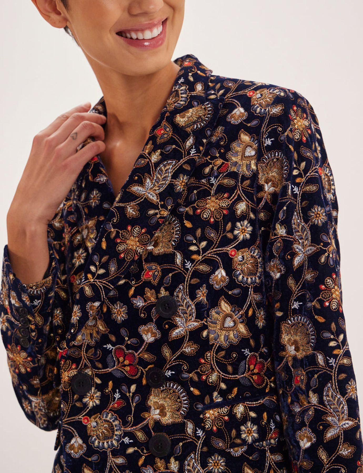 Maurice blue embroidered jacket