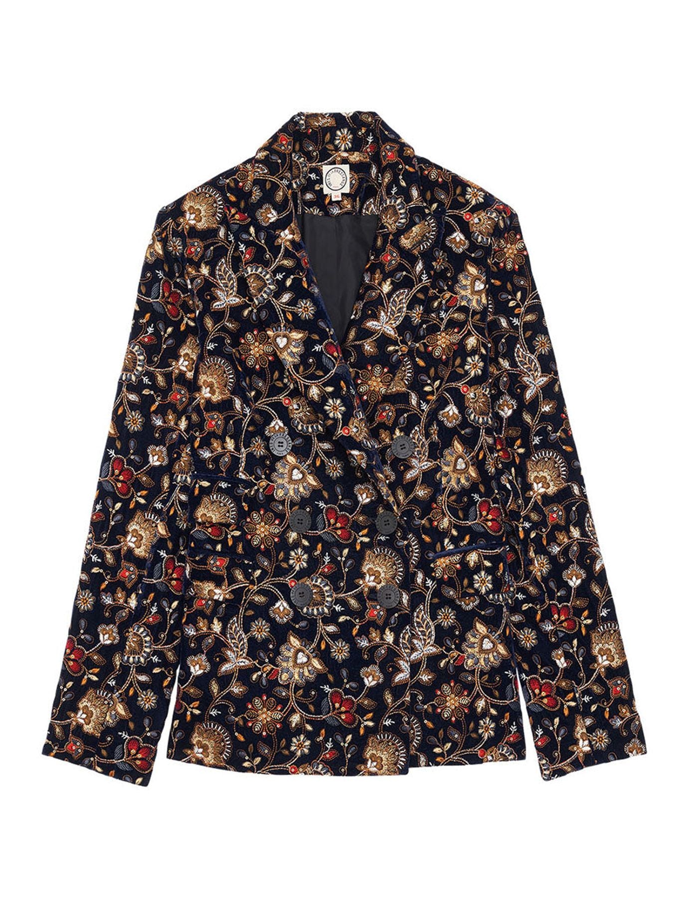 Maurice blue embroidered jacket