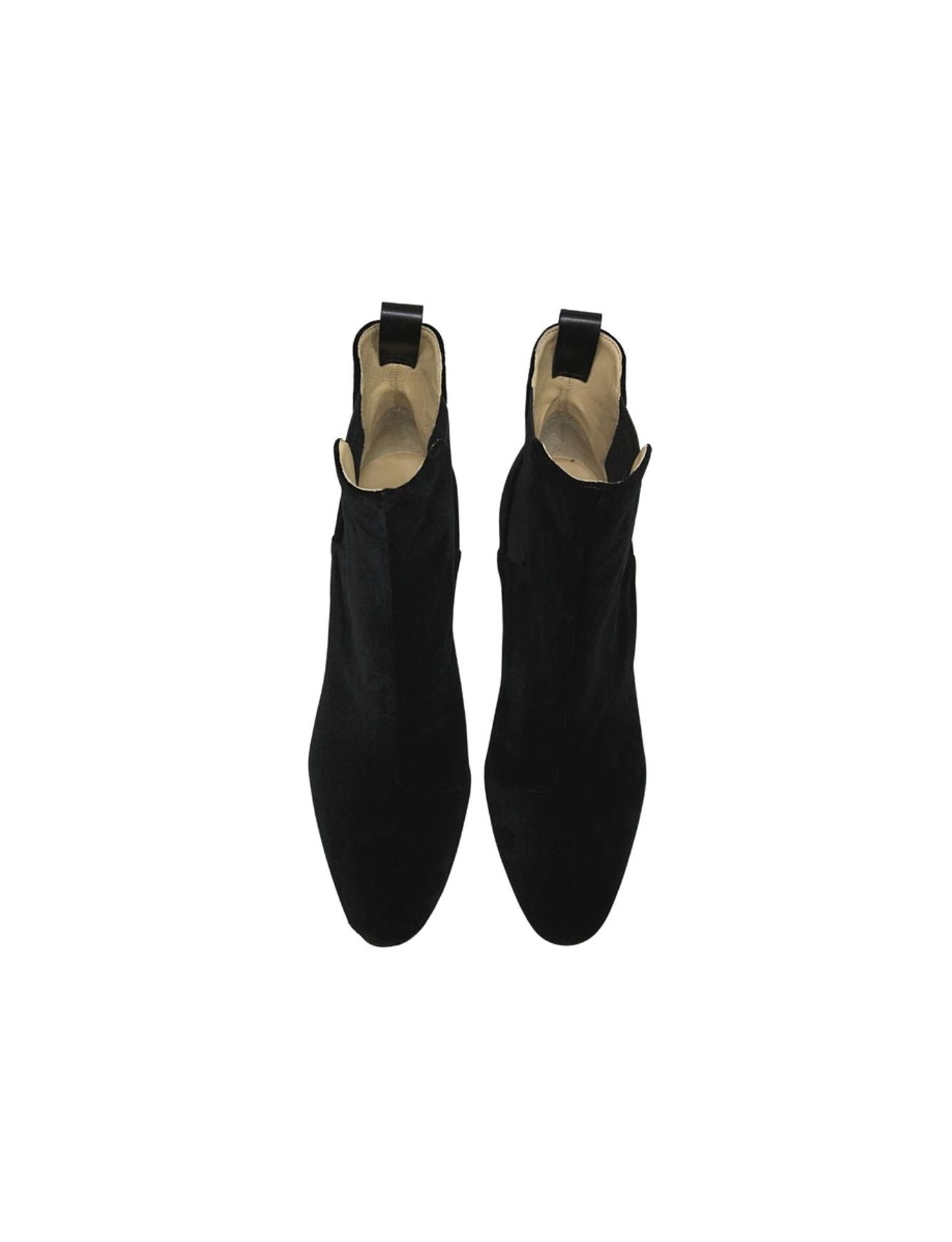 Botines Chelsea con tacón, terciopelo negro