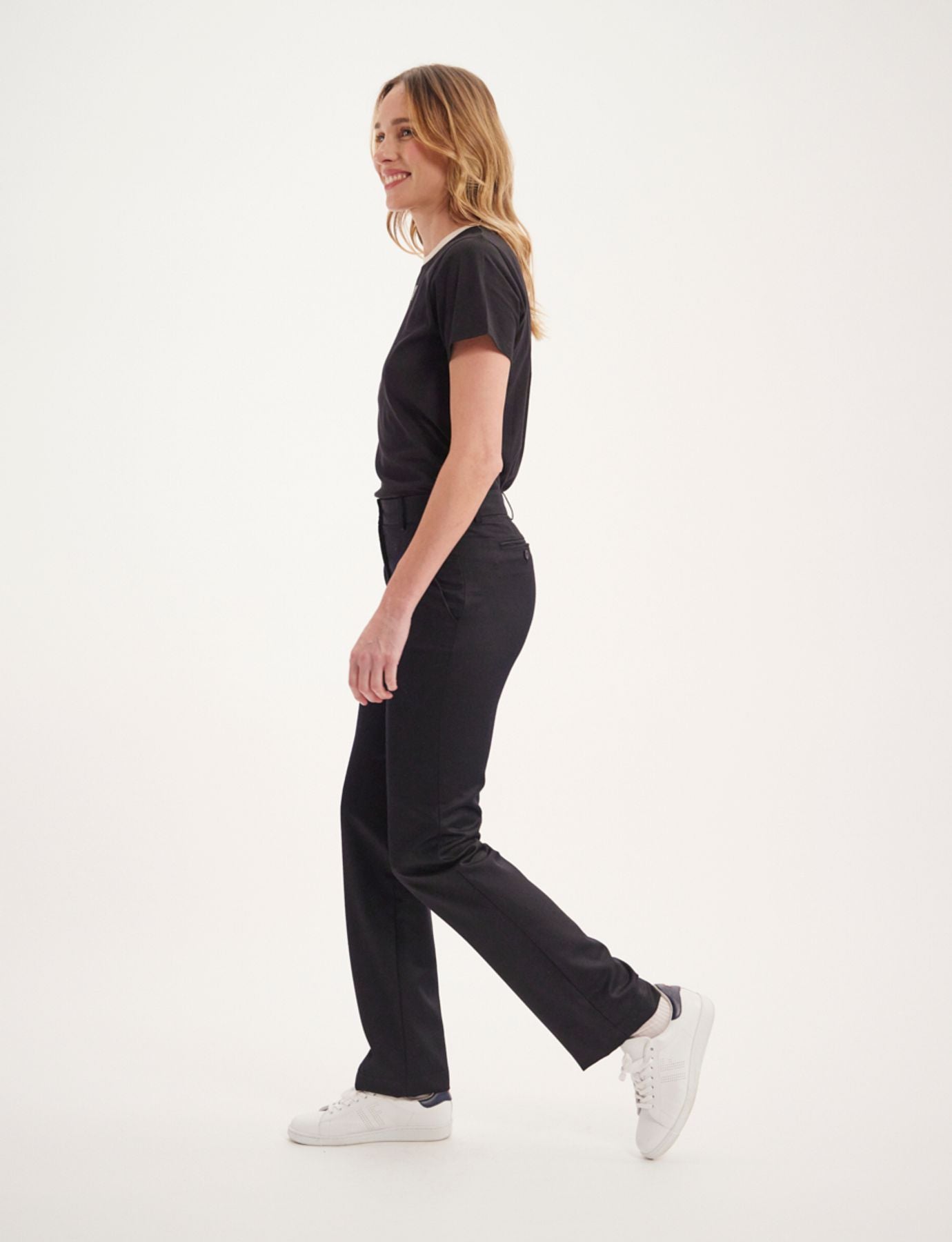 Francisco navy blue wool trousers