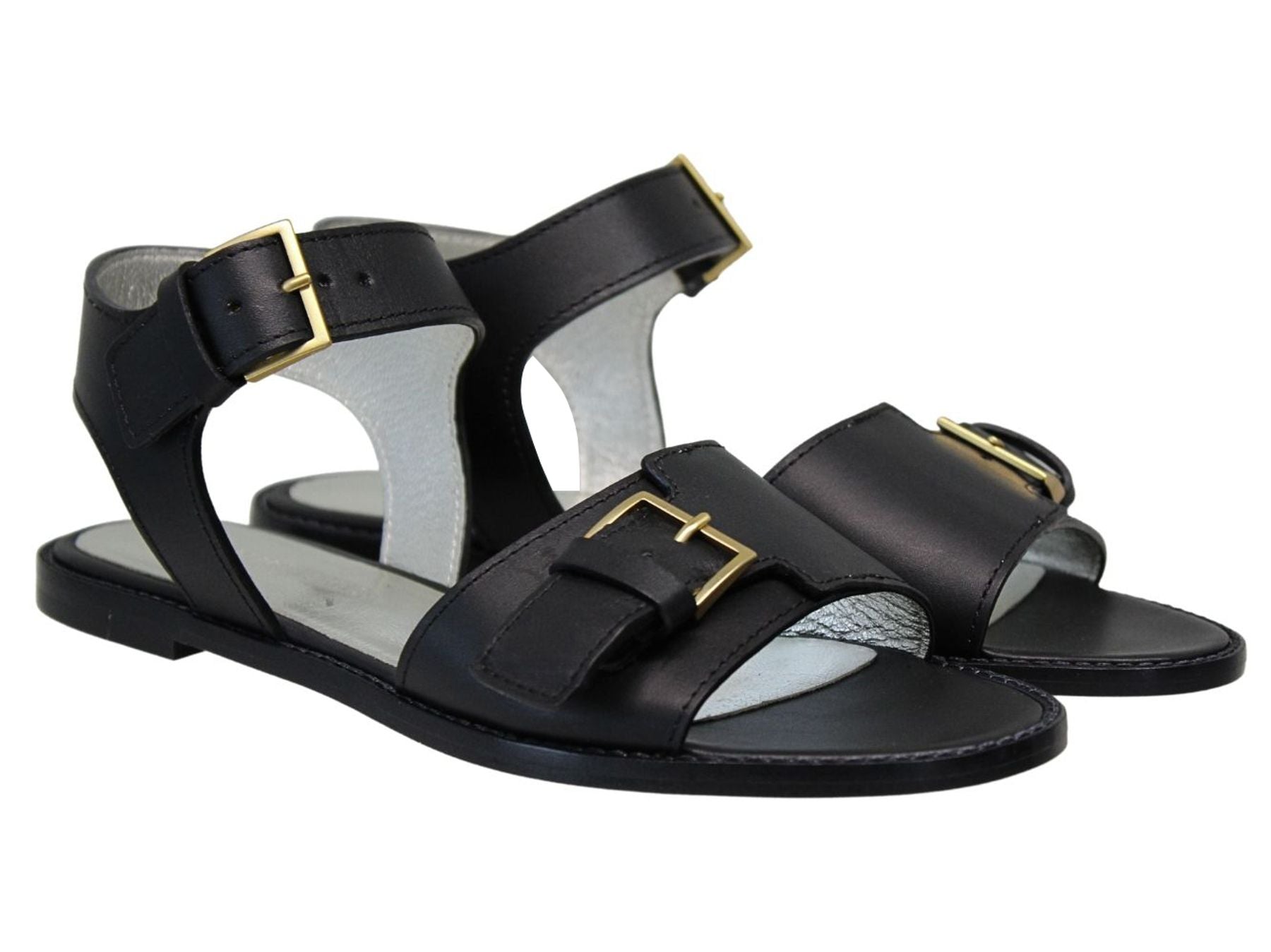 Sandalias negras con hebilla