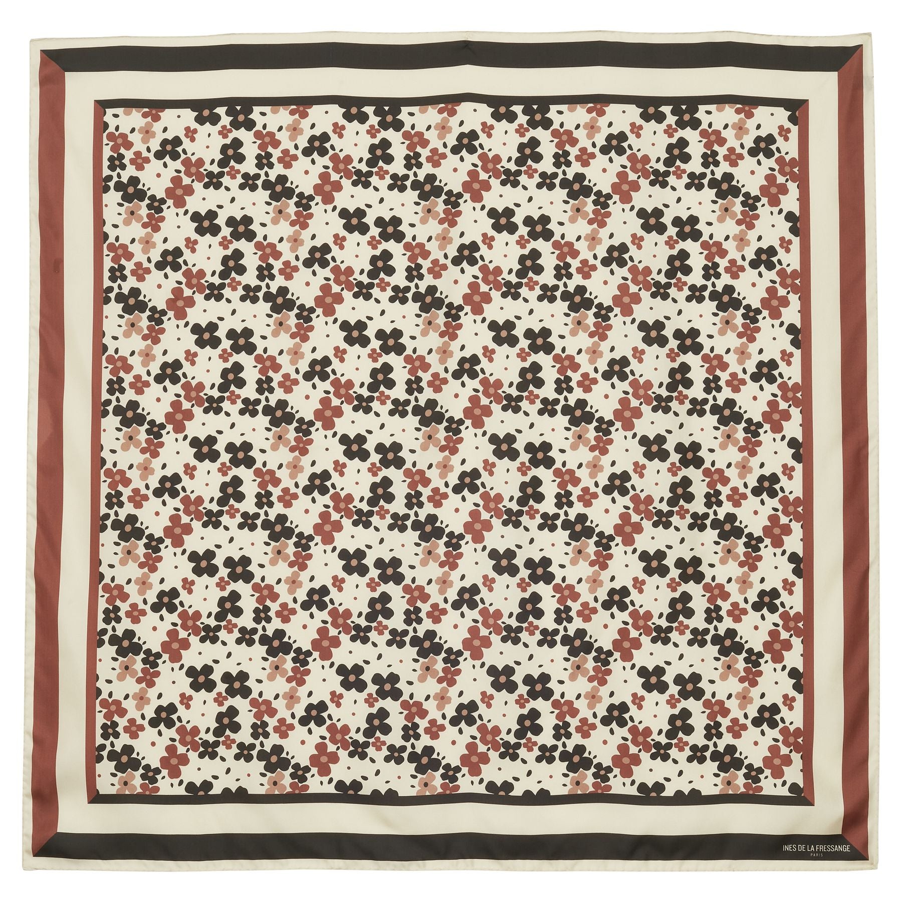 Lewis silk scarf, floral design in a variation of browns