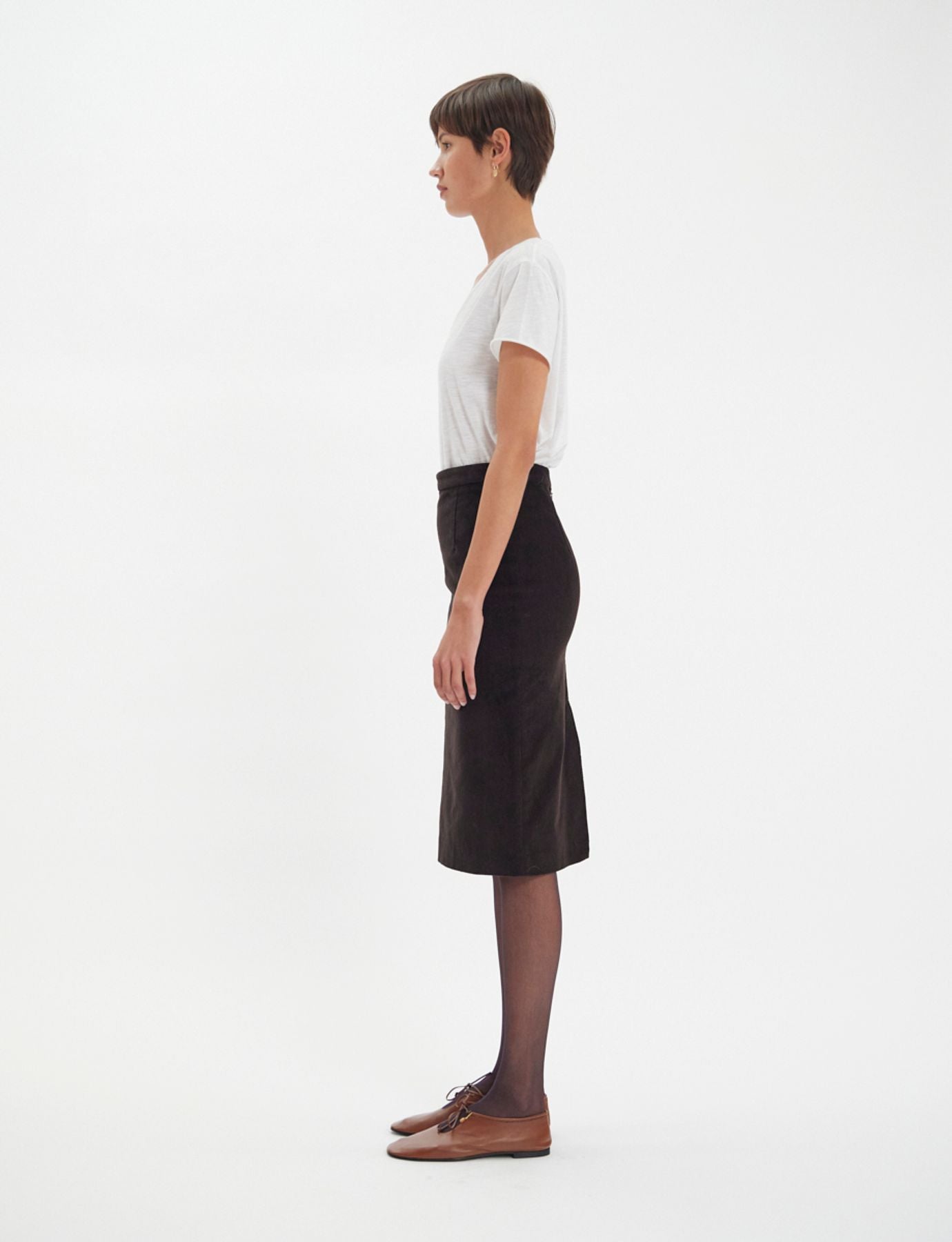 Gabriela skirt in brown milleraie velvet