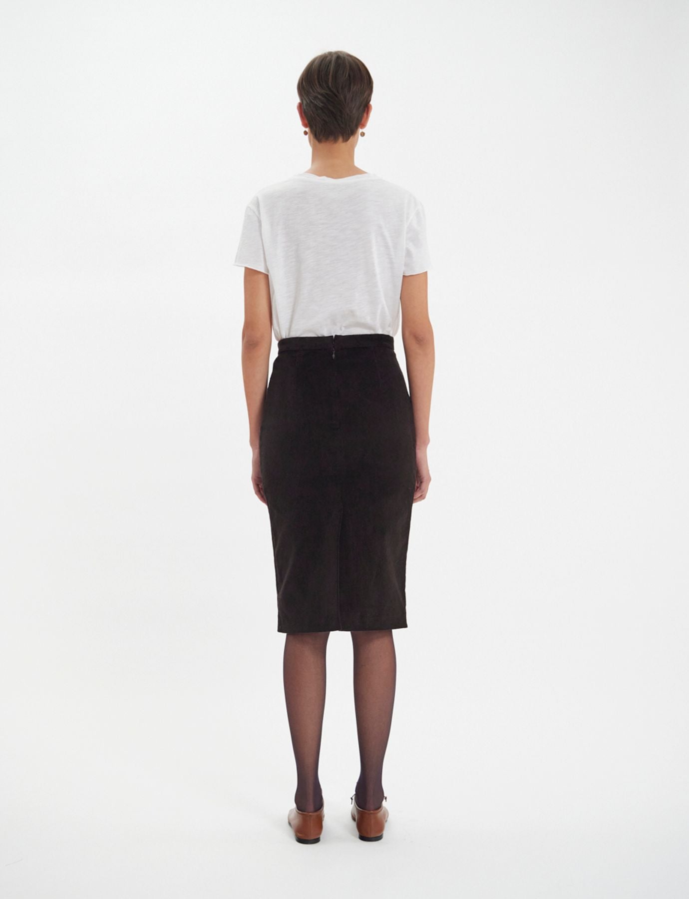 Gabriela skirt in brown milleraie velvet