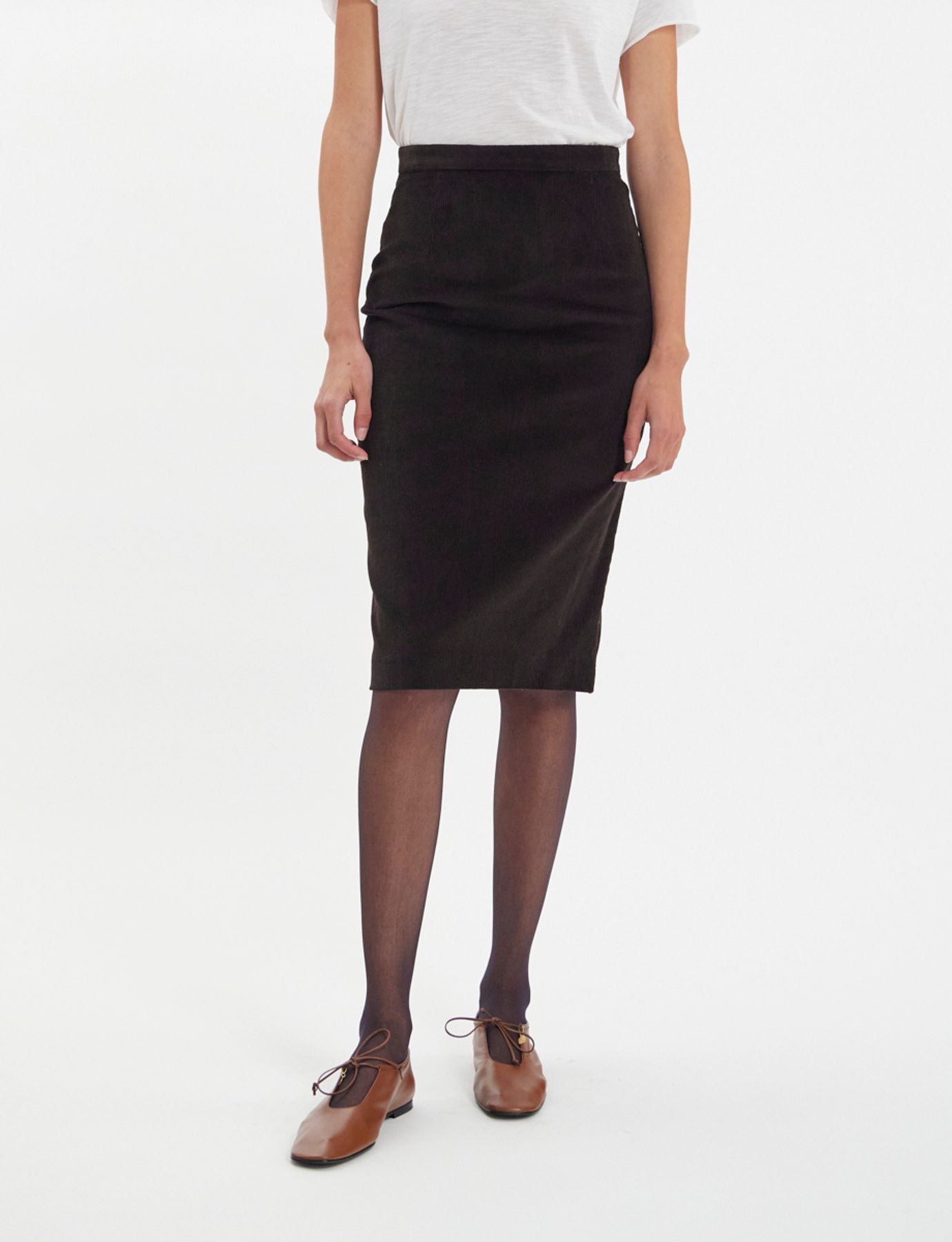 Gabriela skirt in brown milleraie velvet