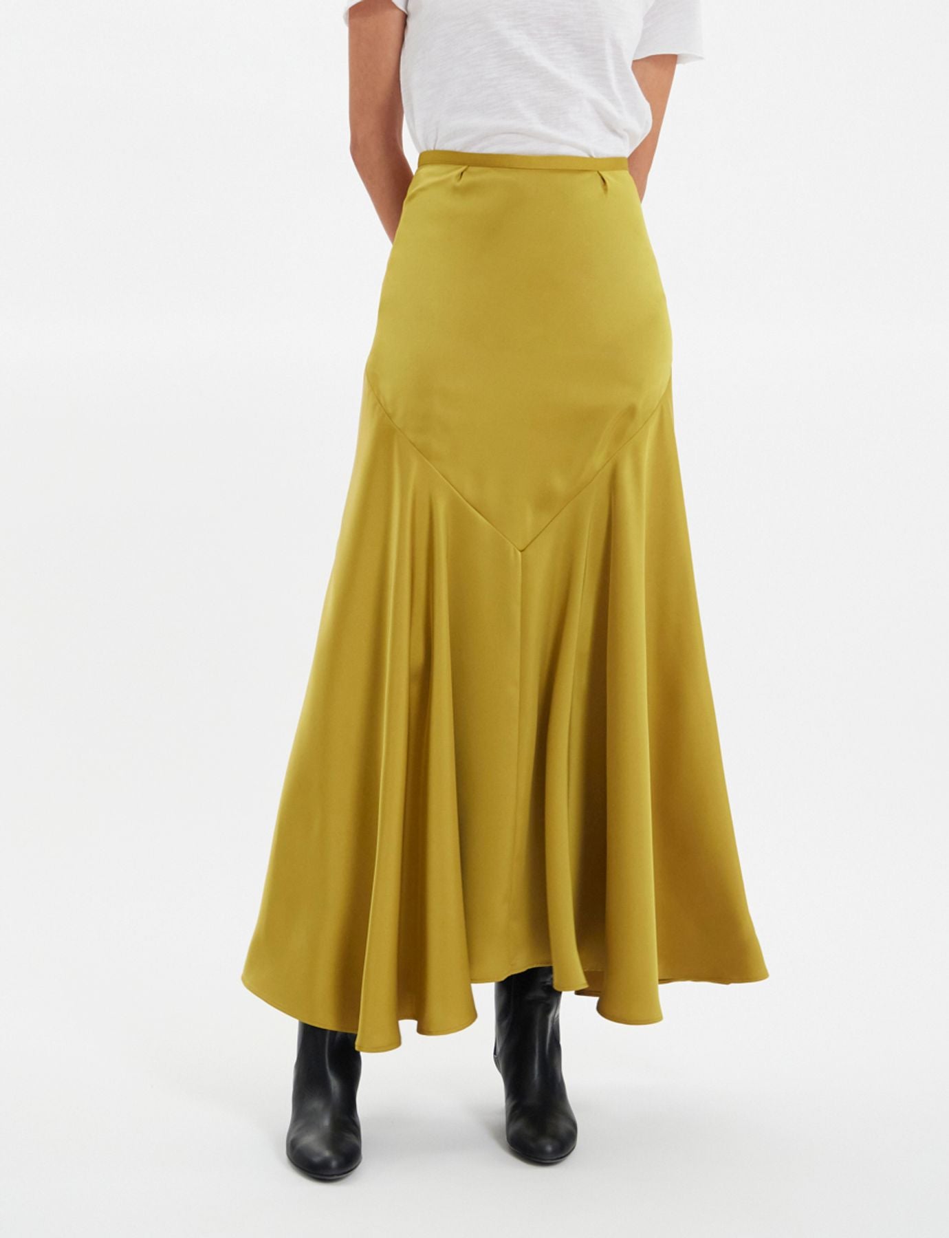 Velvette mustard skirt