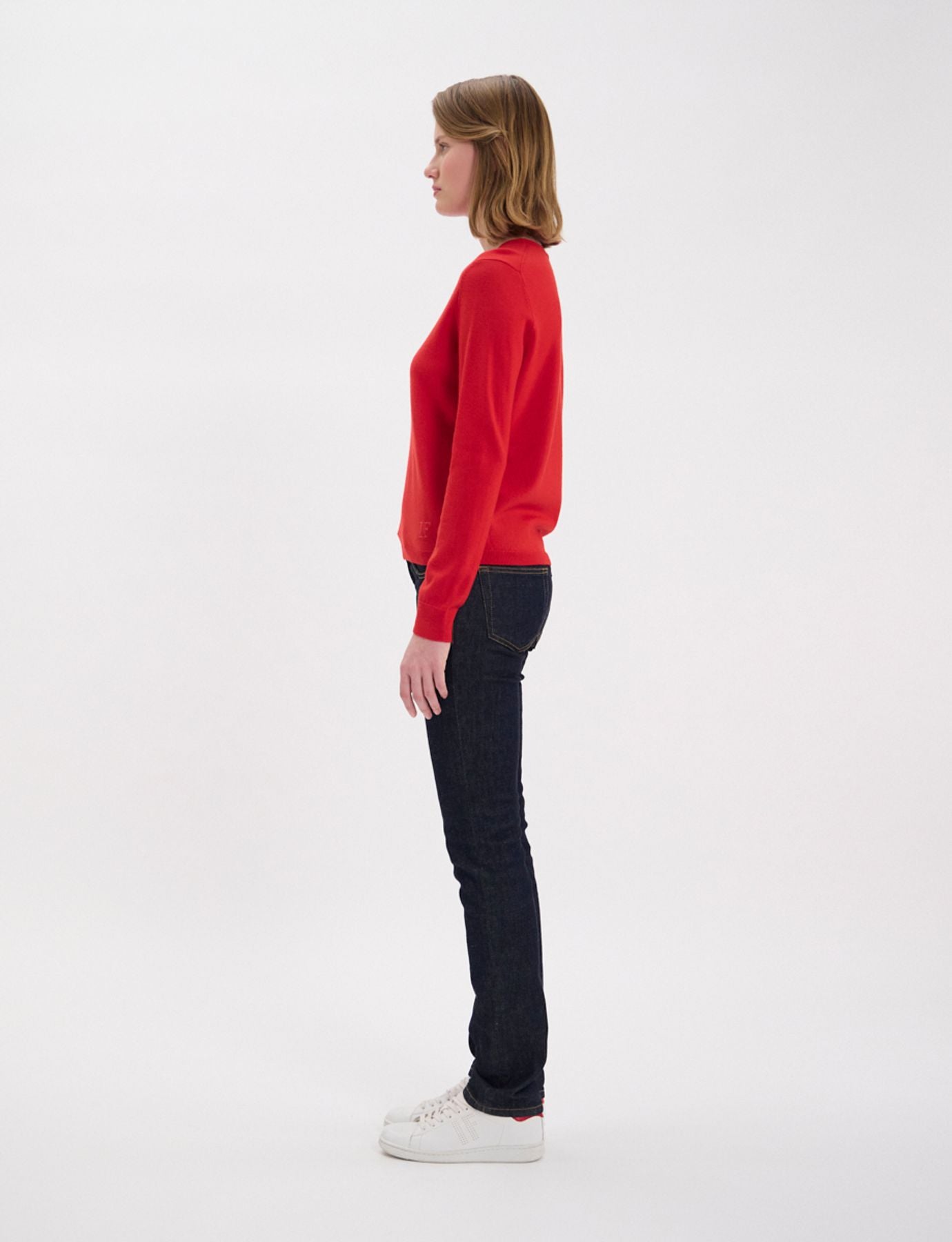 Angela red sweater
