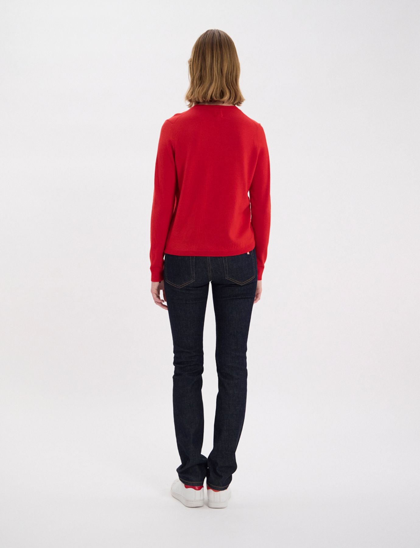 Angela red sweater