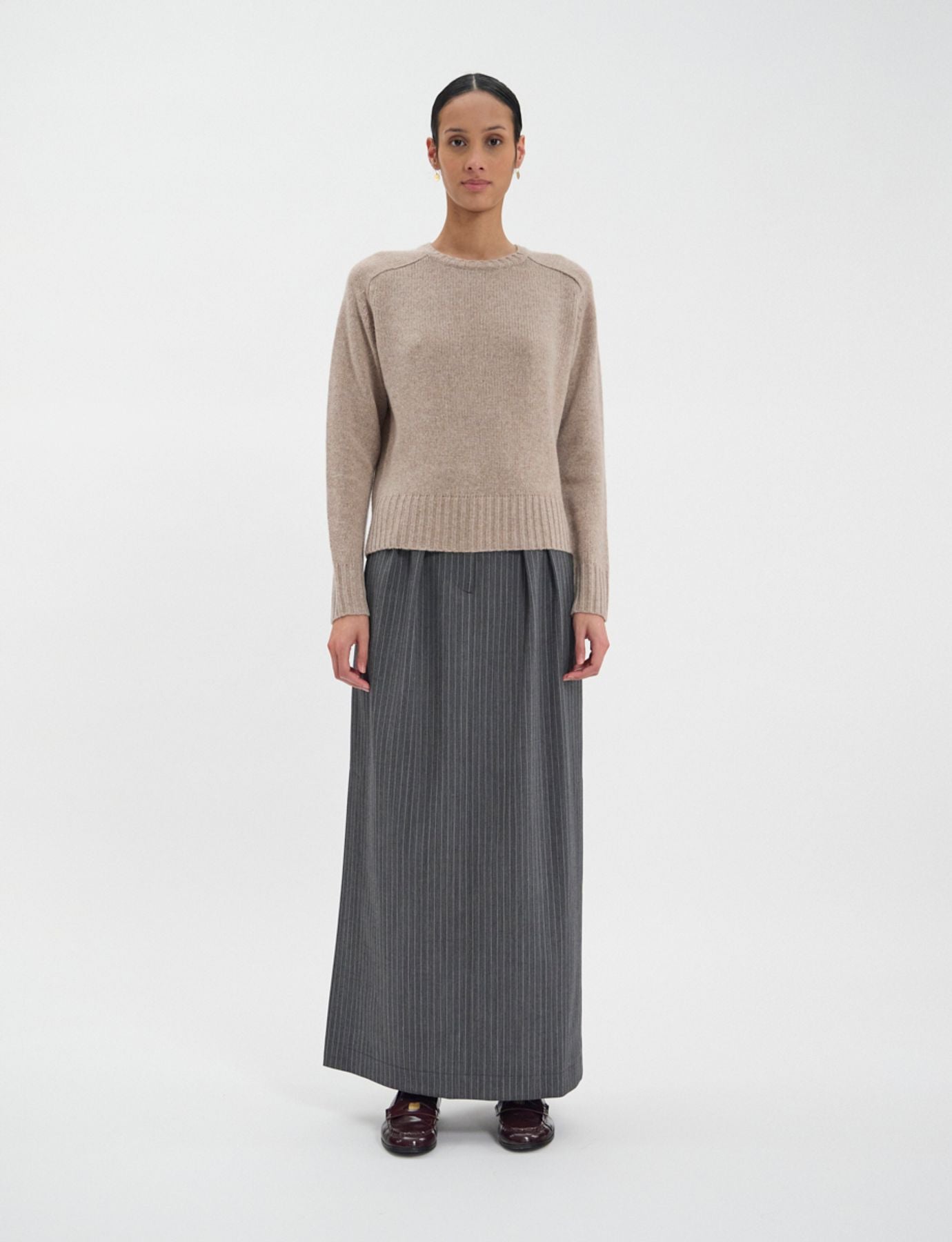 Arthur jumper in beige wool and cashmere