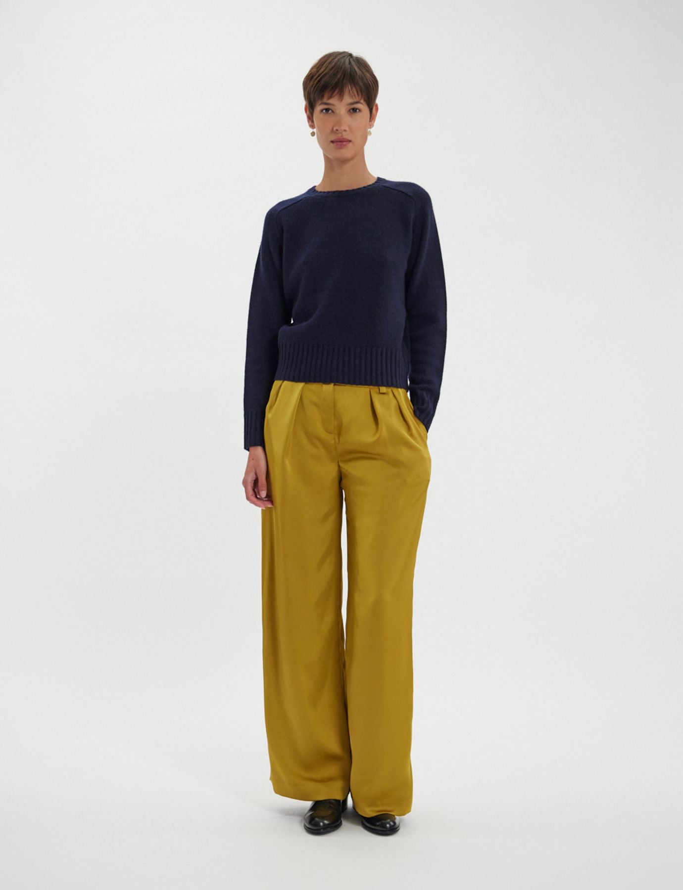 Arthur sweater in navy wool and cashmere