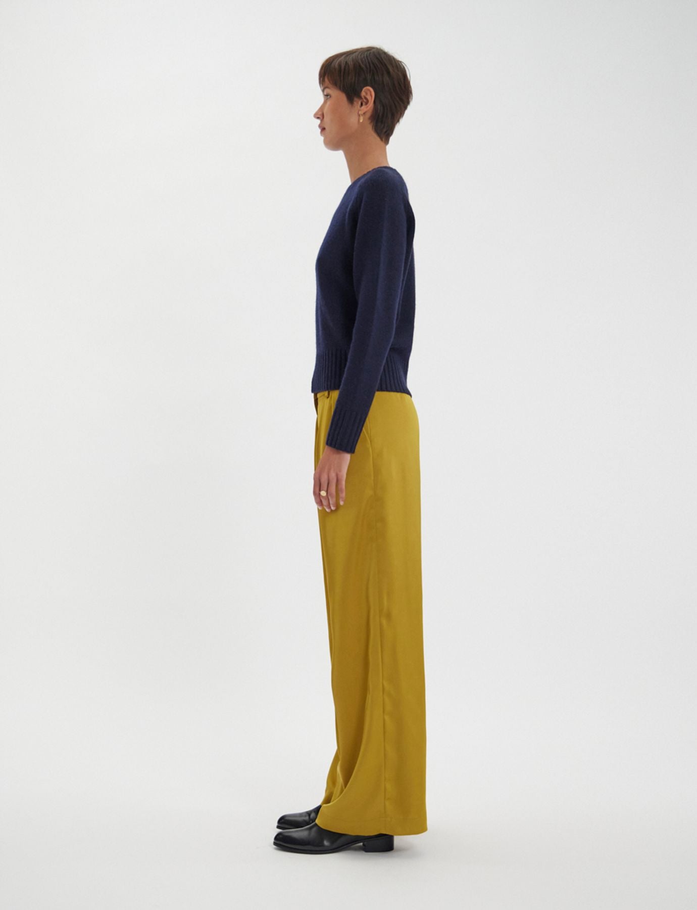 Arthur sweater in navy wool and cashmere