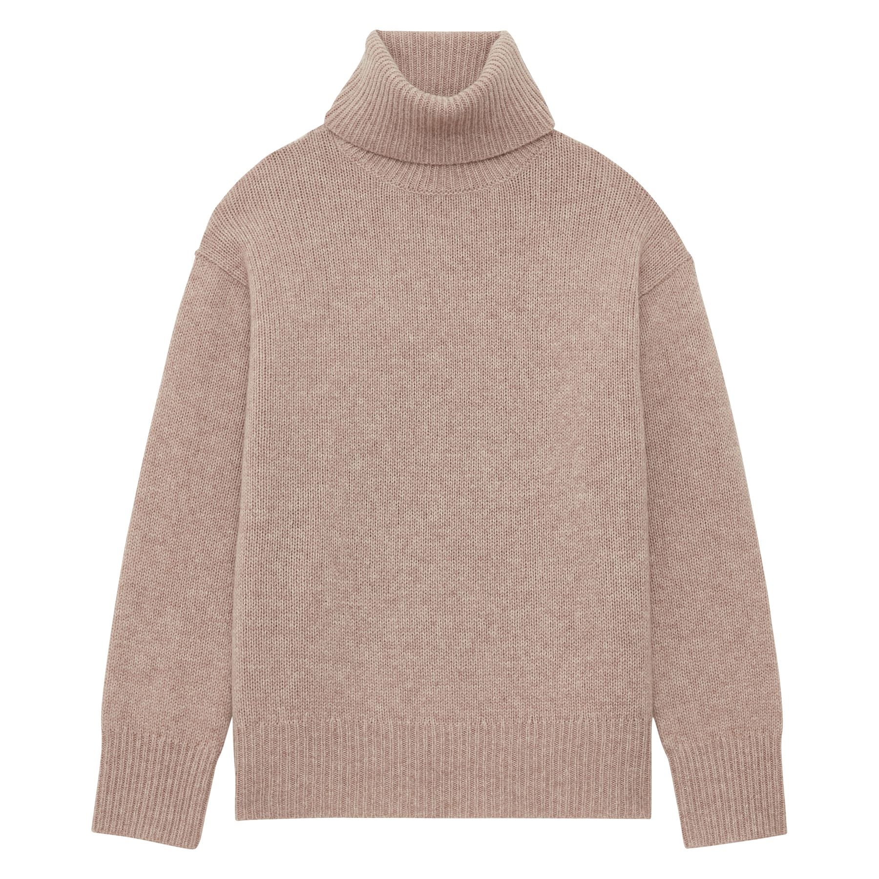 Aiden turtleneck jumper in beige wool and cashmere