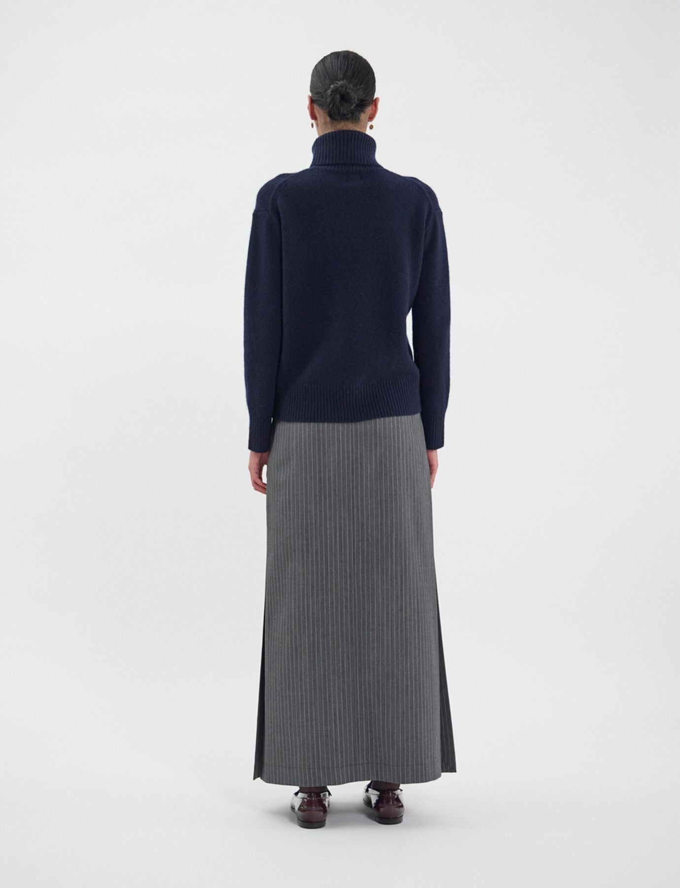 Aiden wool and cashmere turtleneck jumper Navy blue