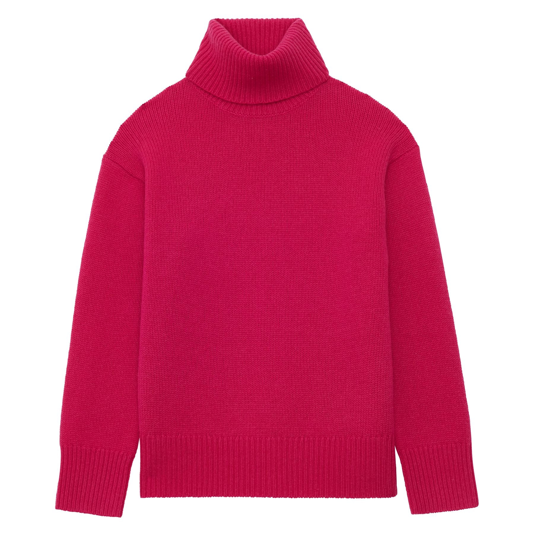 Aiden turtleneck jumper in fuchsia wool and cashmere