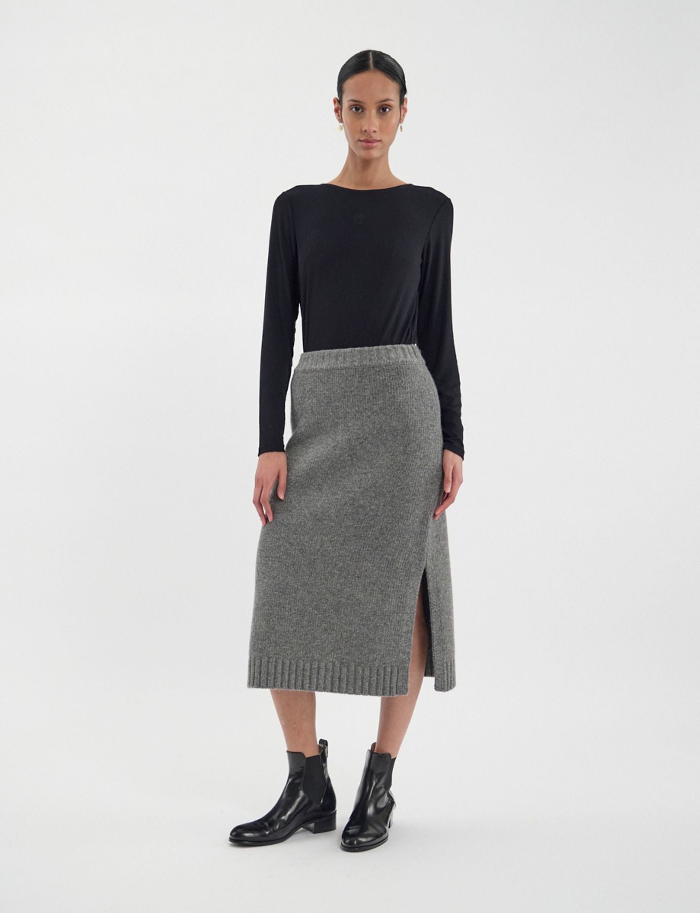 Damia skirt in responsible grey wool