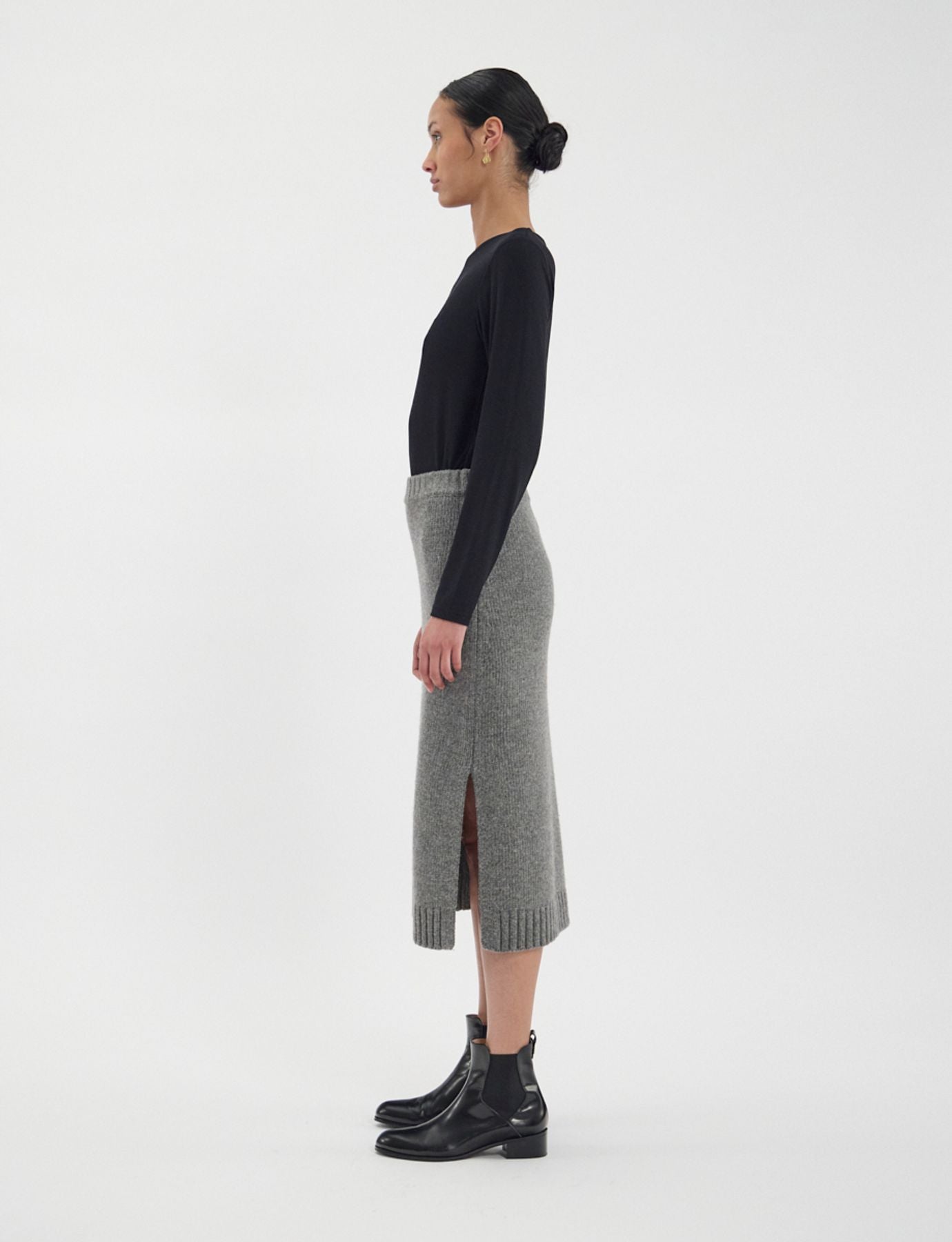 Damia skirt in responsible grey wool