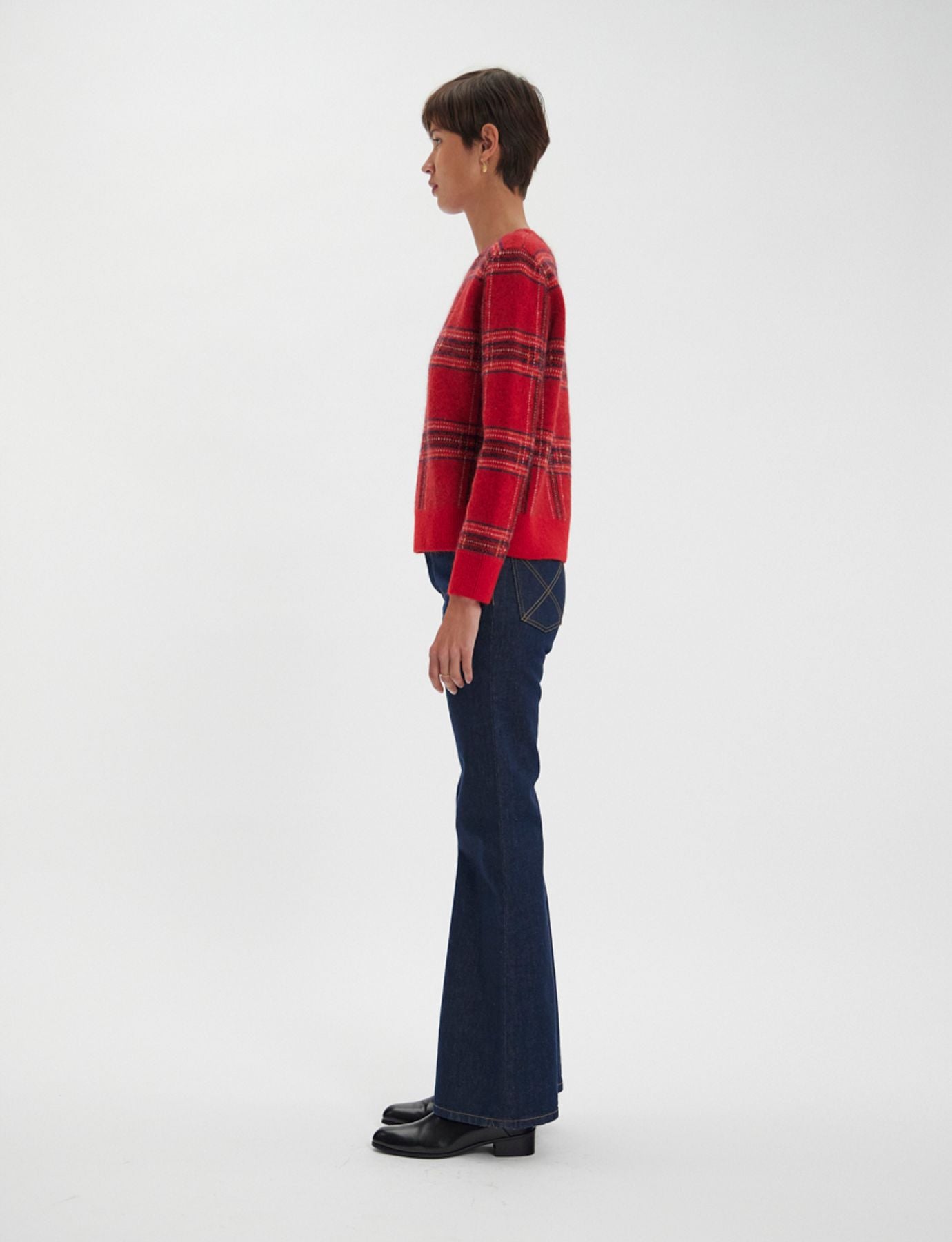 Ulysse red jacquard sweater