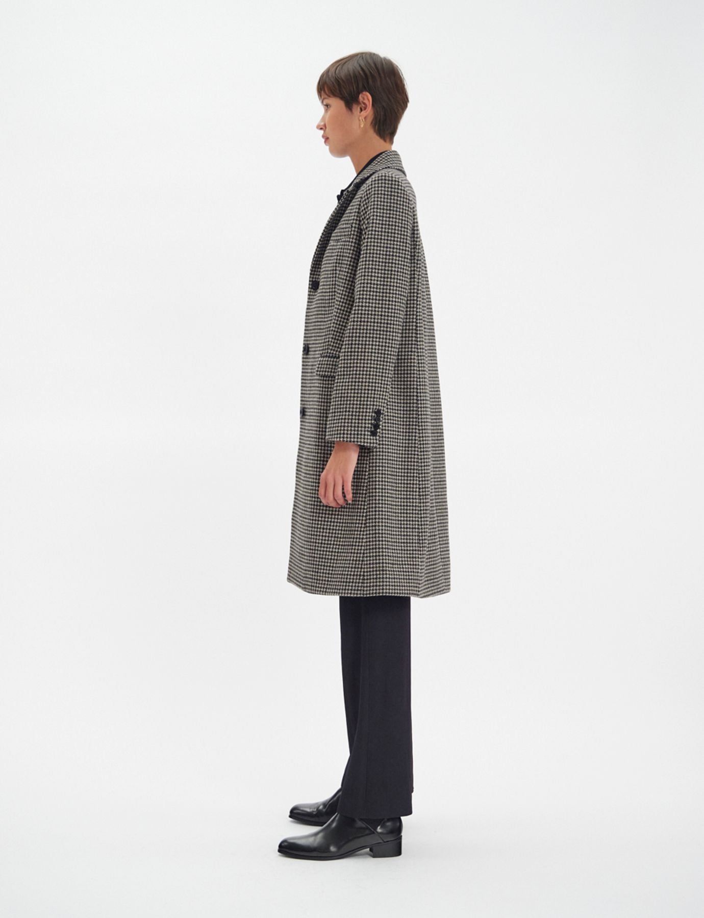Cappotto in lana houndstooth Franck