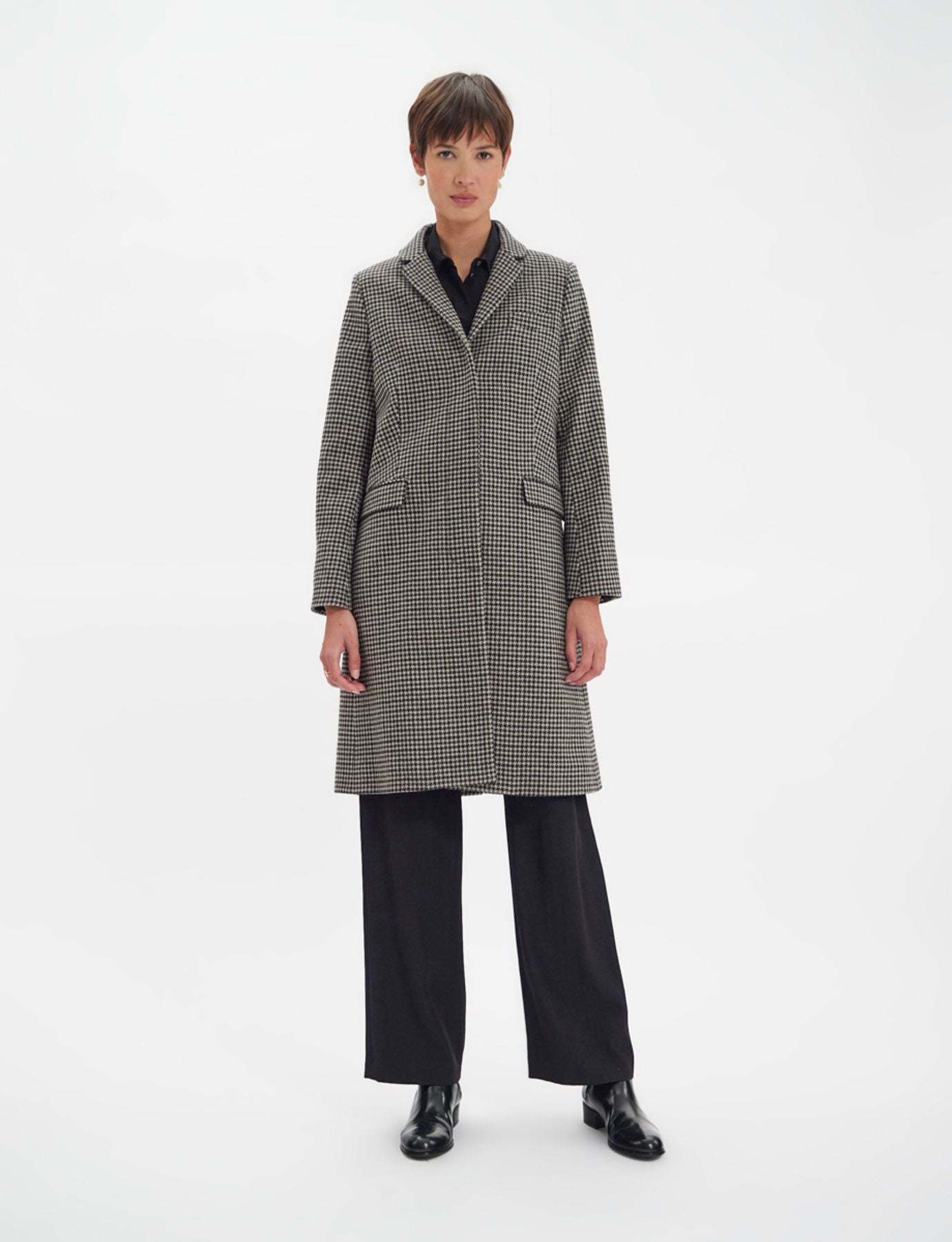 Cappotto in lana houndstooth Franck
