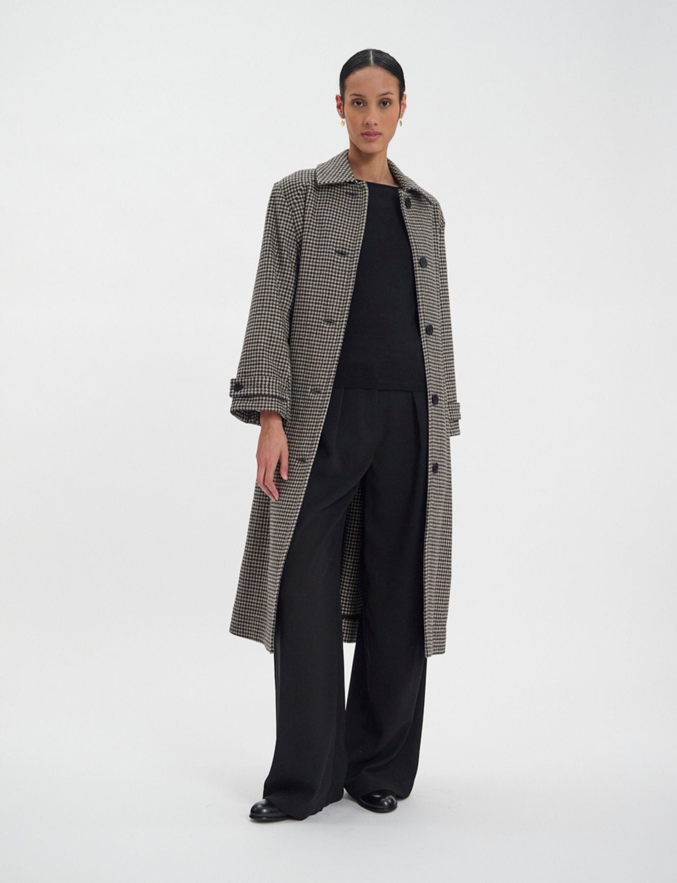 Esmé coat in houndstooth wool-blend