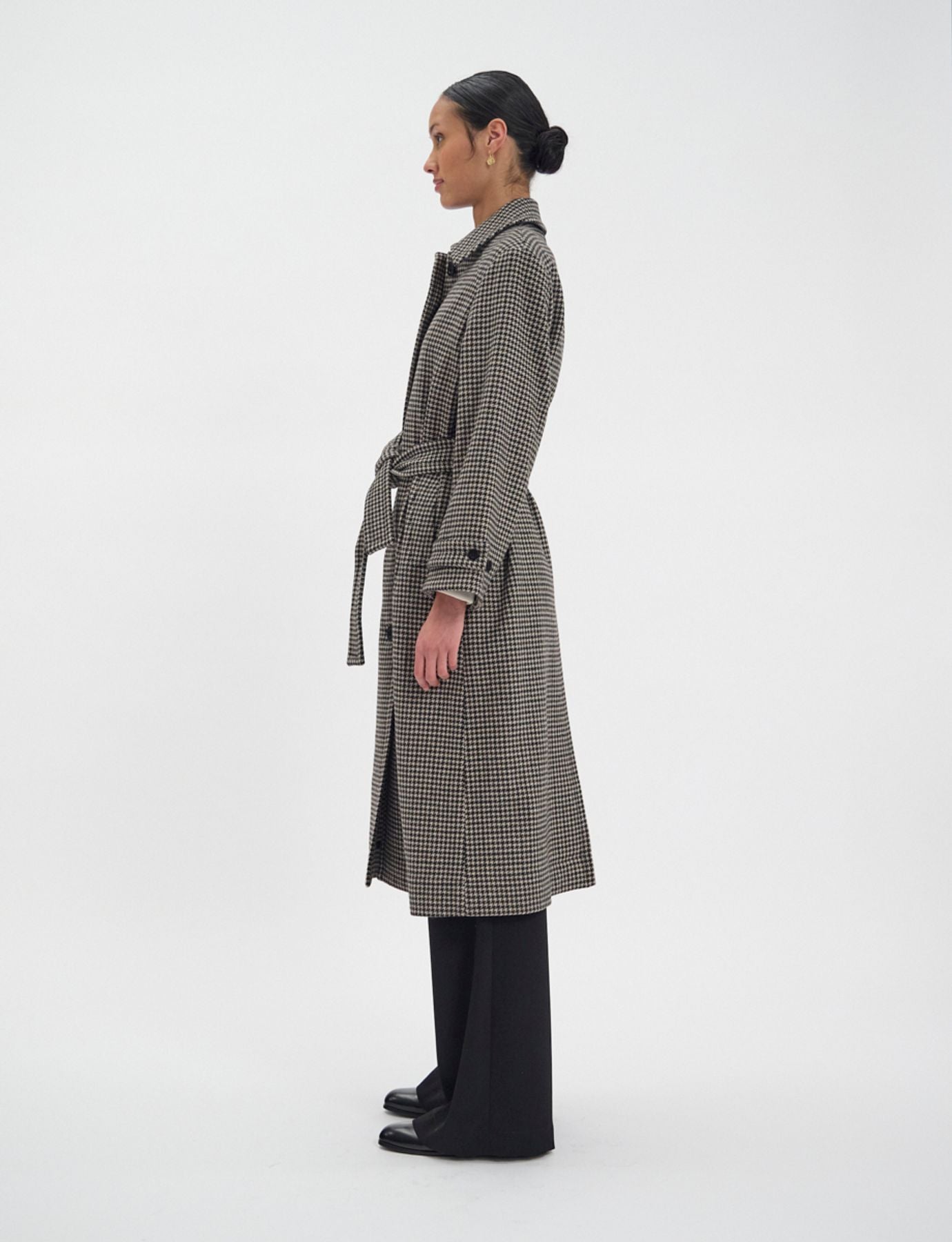 Esmé coat in houndstooth wool-blend