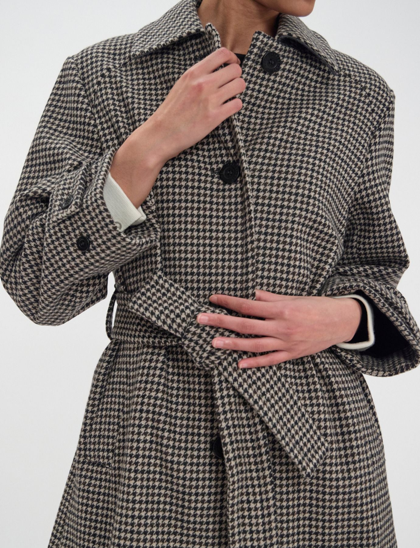 Esmé coat in houndstooth wool-blend