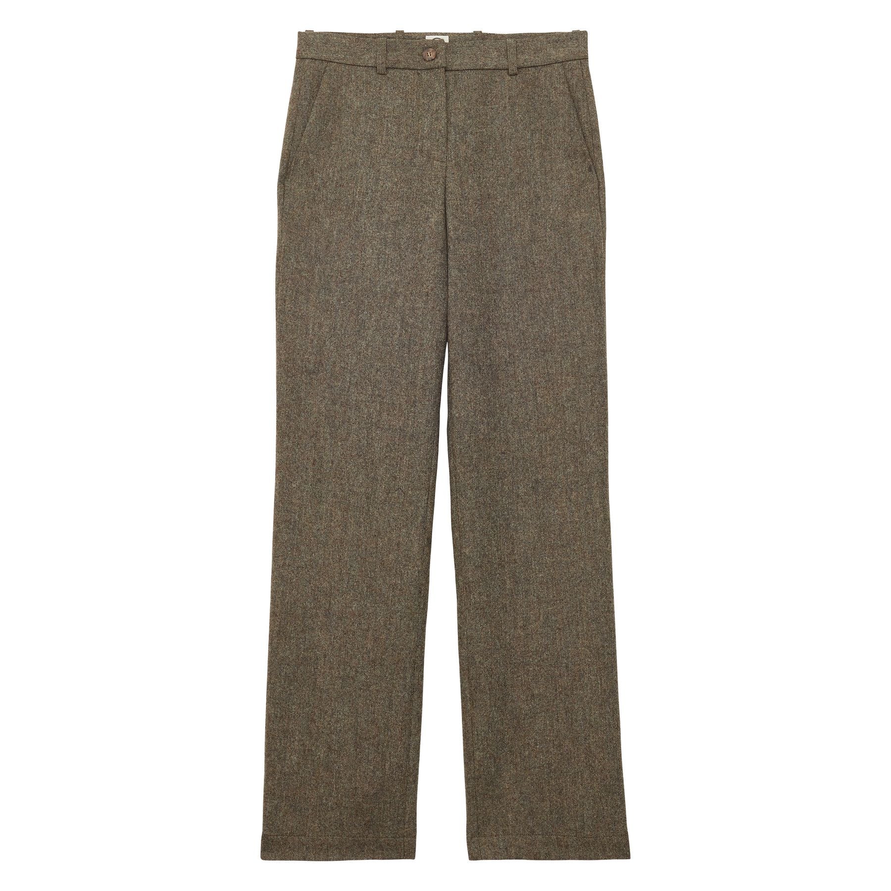 Francisco trousers in mottled green wool-blend