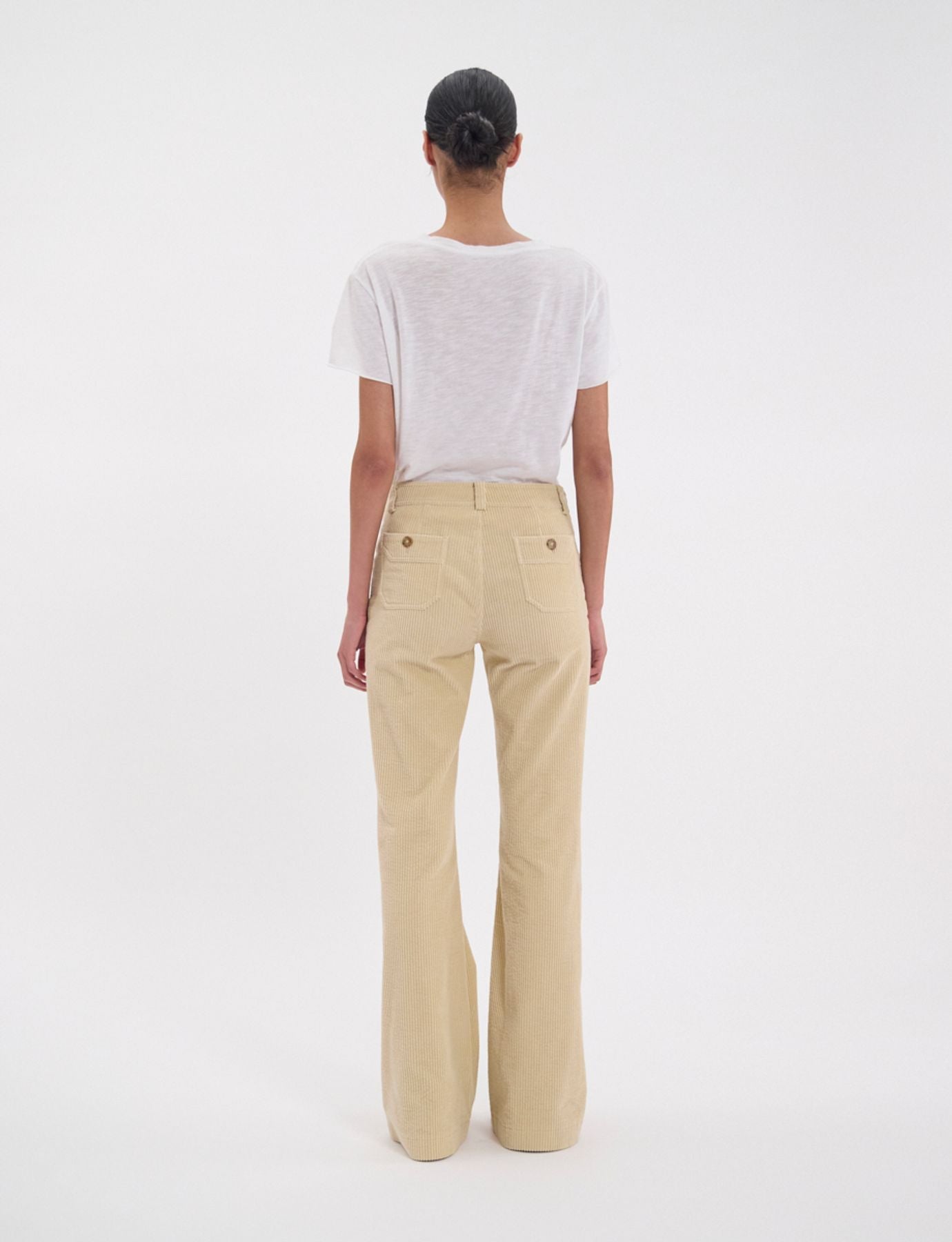 Charlotte cream corduroy trousers
