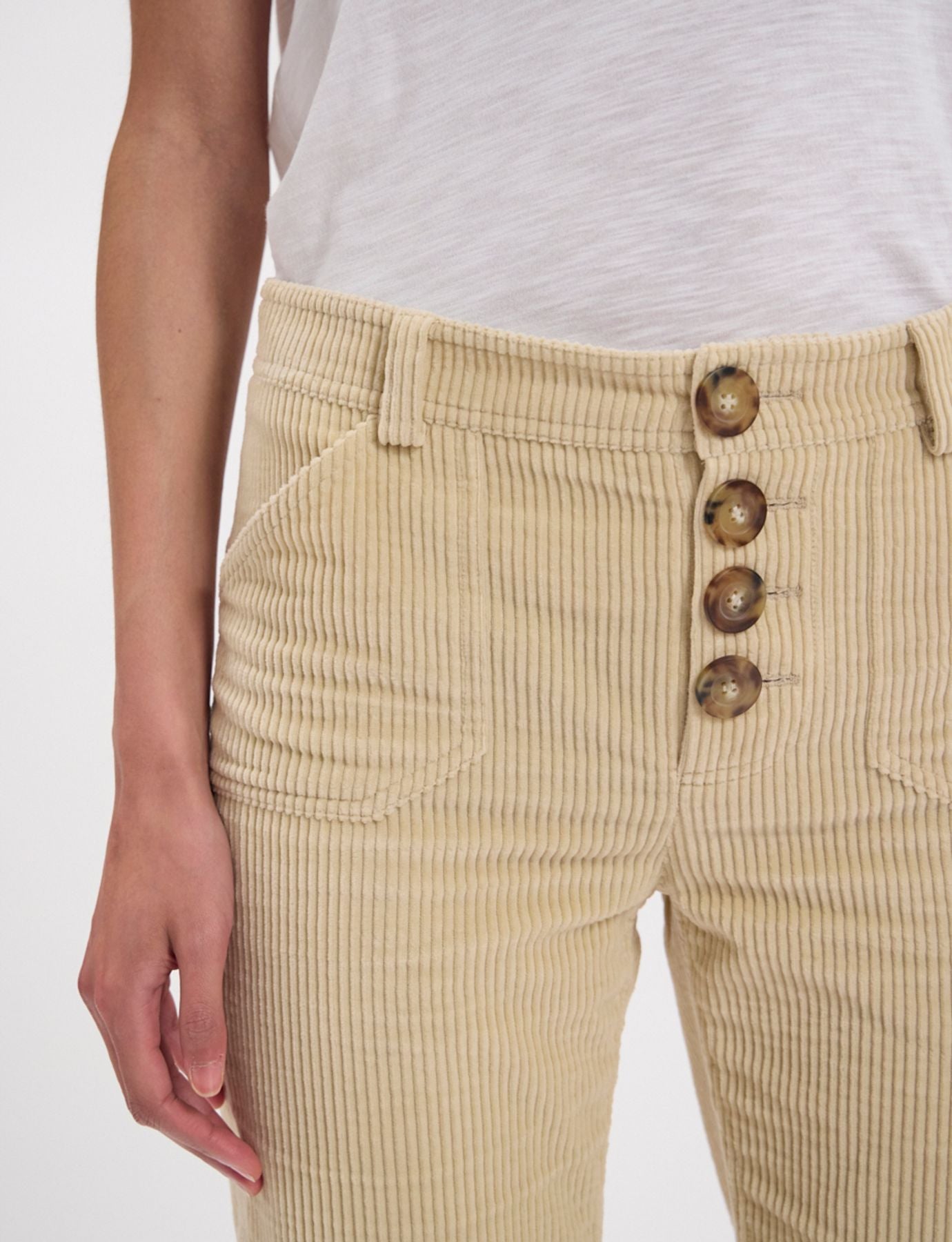 Charlotte cream corduroy trousers