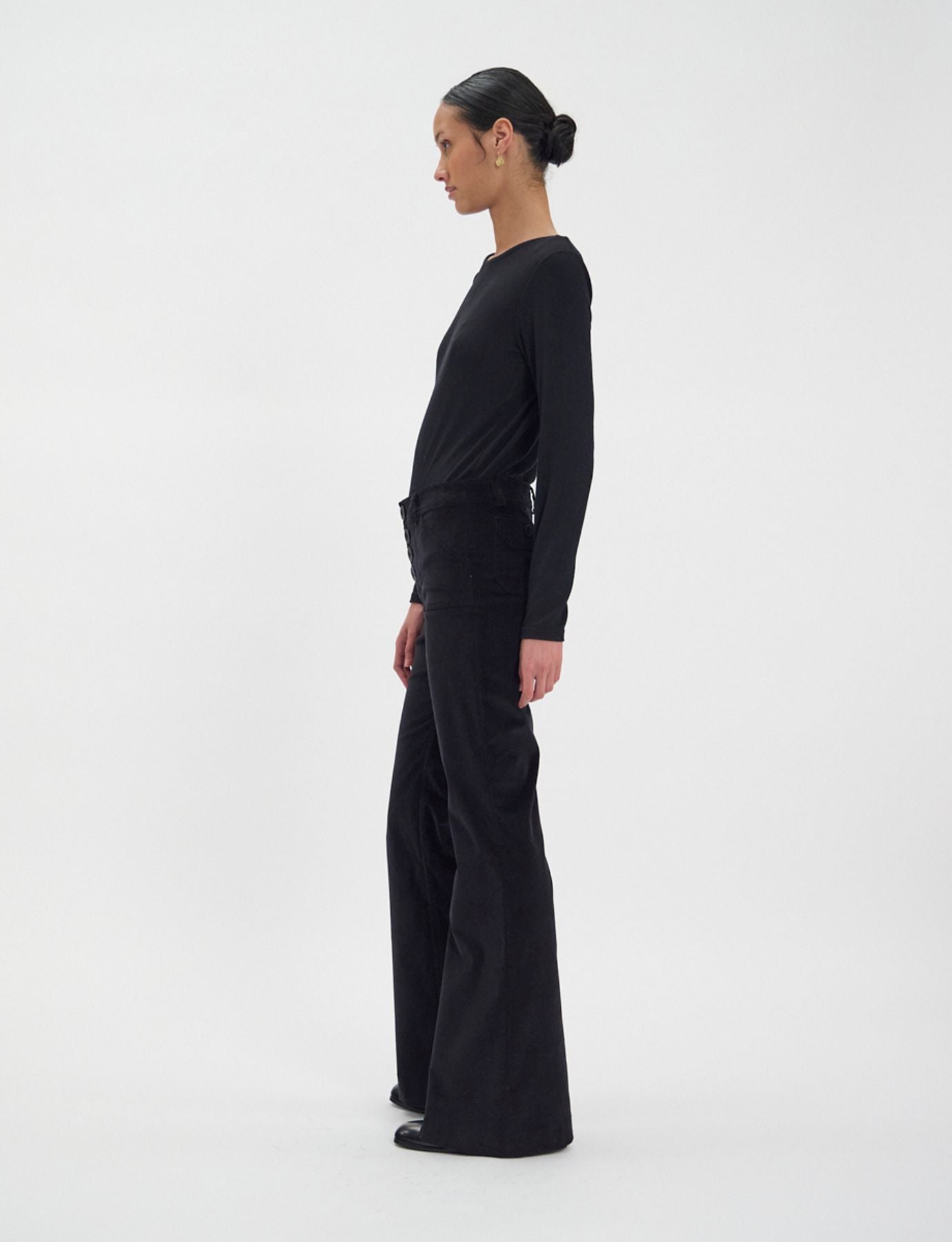 Charlotte trousers in smooth black velvet