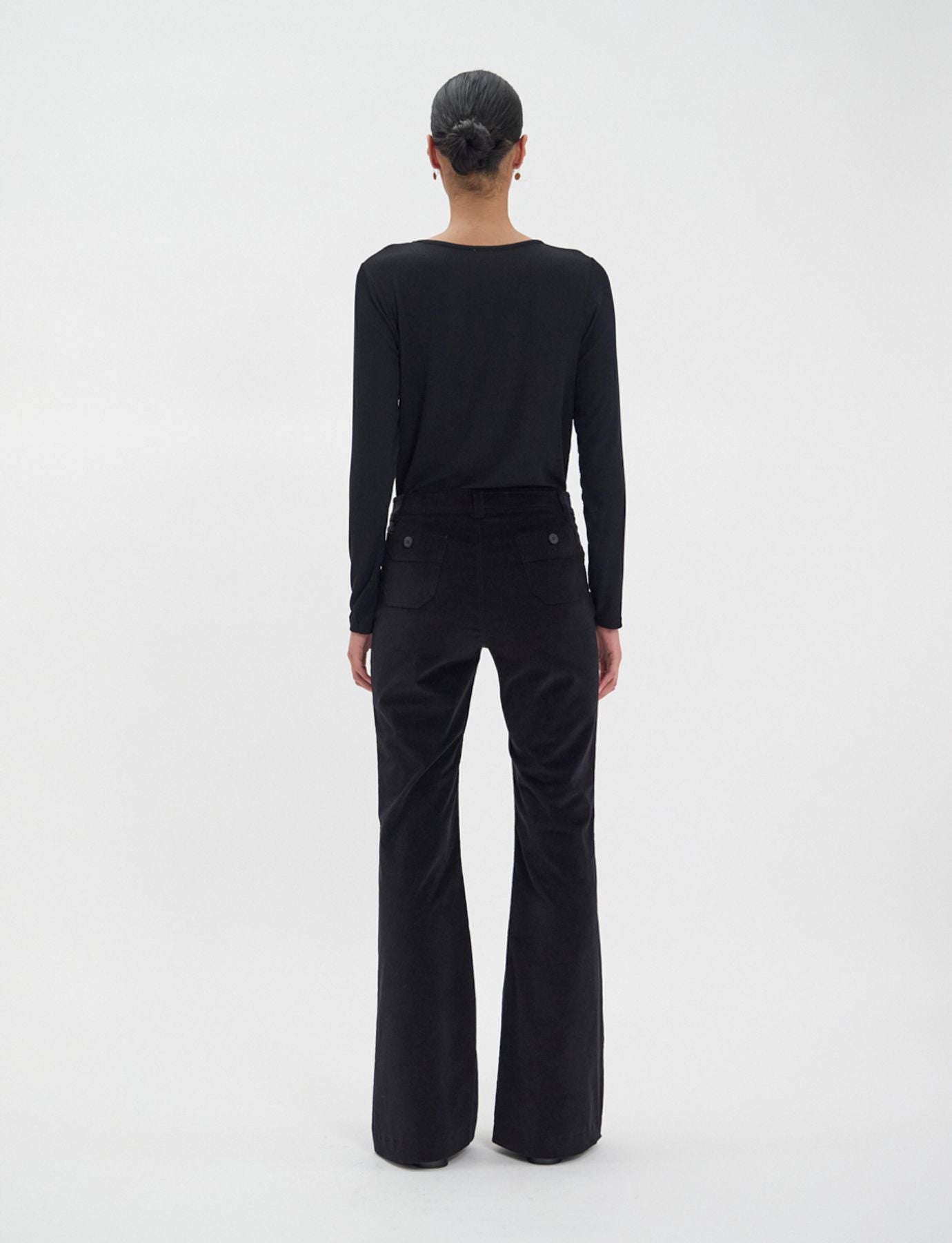 Charlotte trousers in smooth black velvet