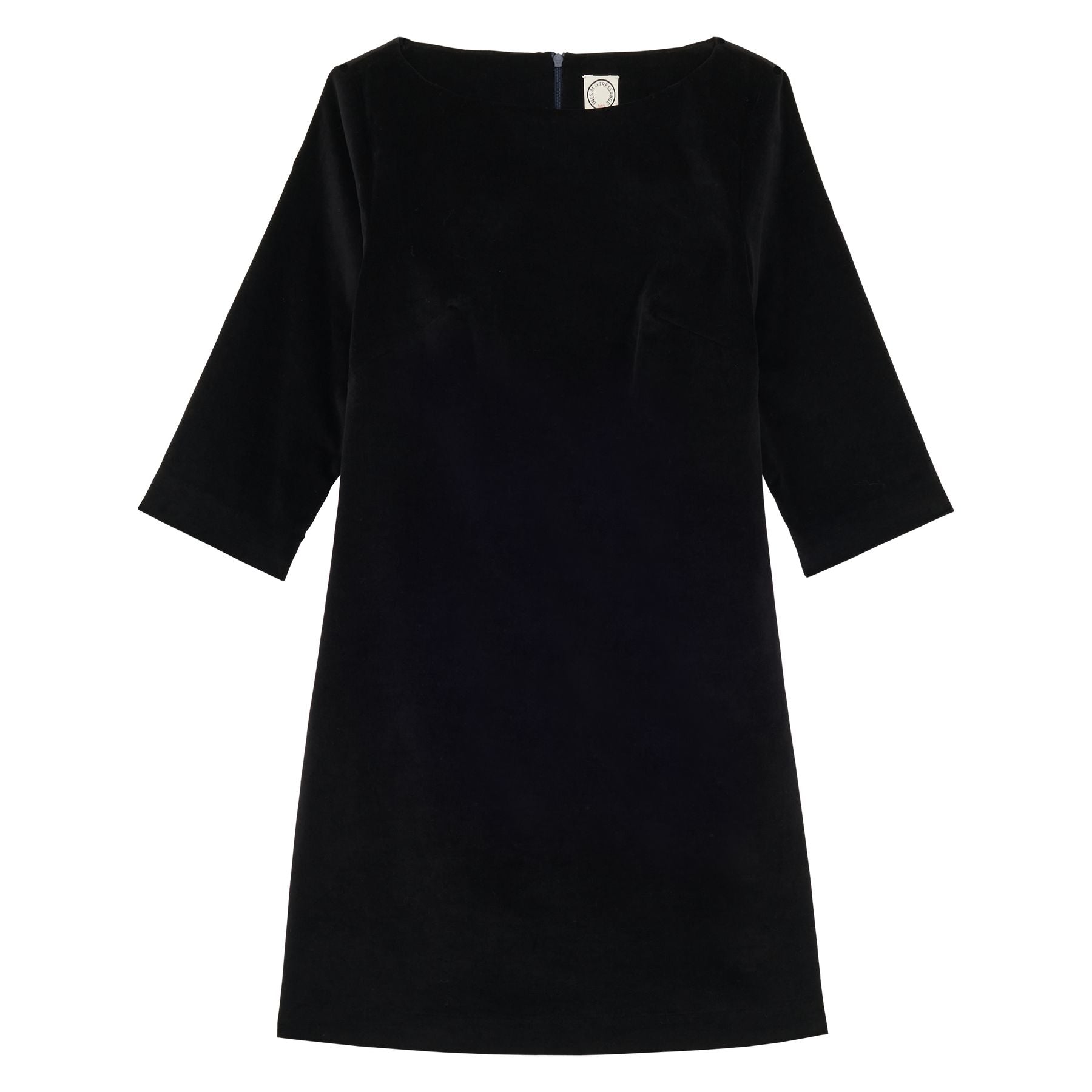 Vestido Megan de terciopelo negro liso