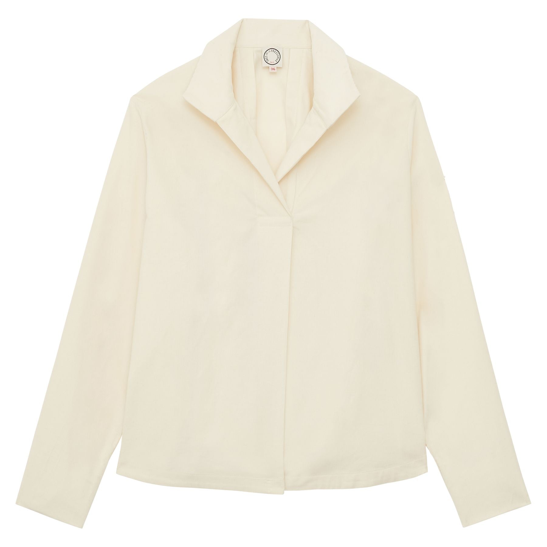 Noa top in fine ecru milleraie velvet