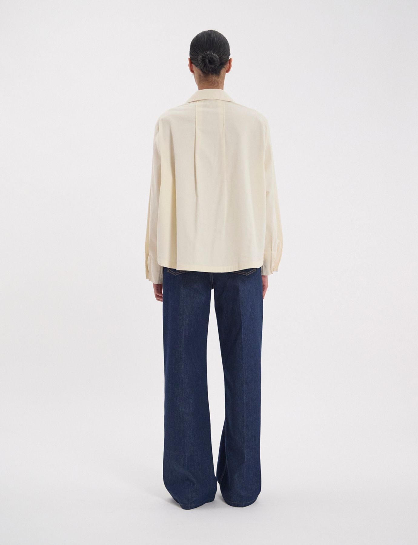 Noa top in fine ecru milleraie velvet