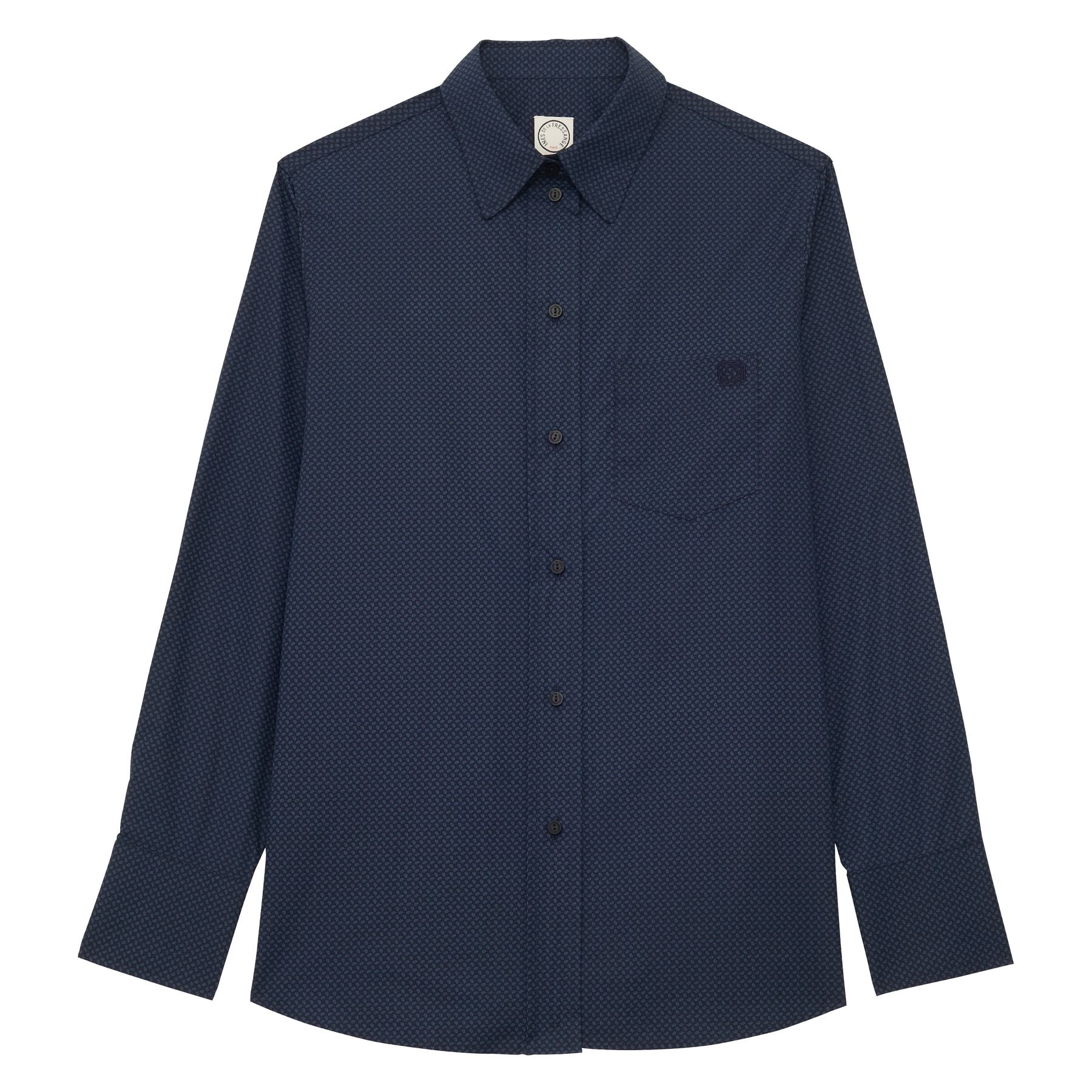 Maureen navy cotton patterned shirt