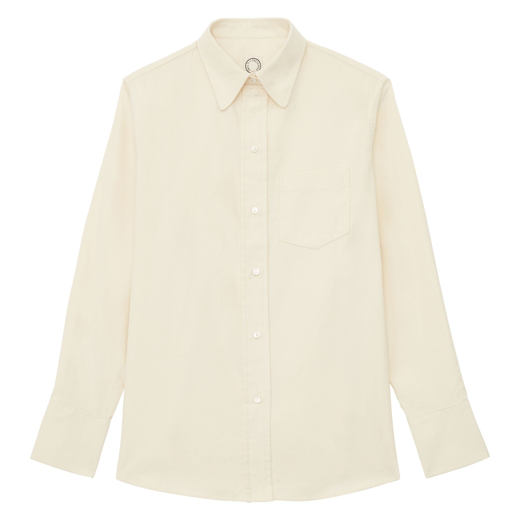 Maureen shirt in ecru fine milleraie velvet