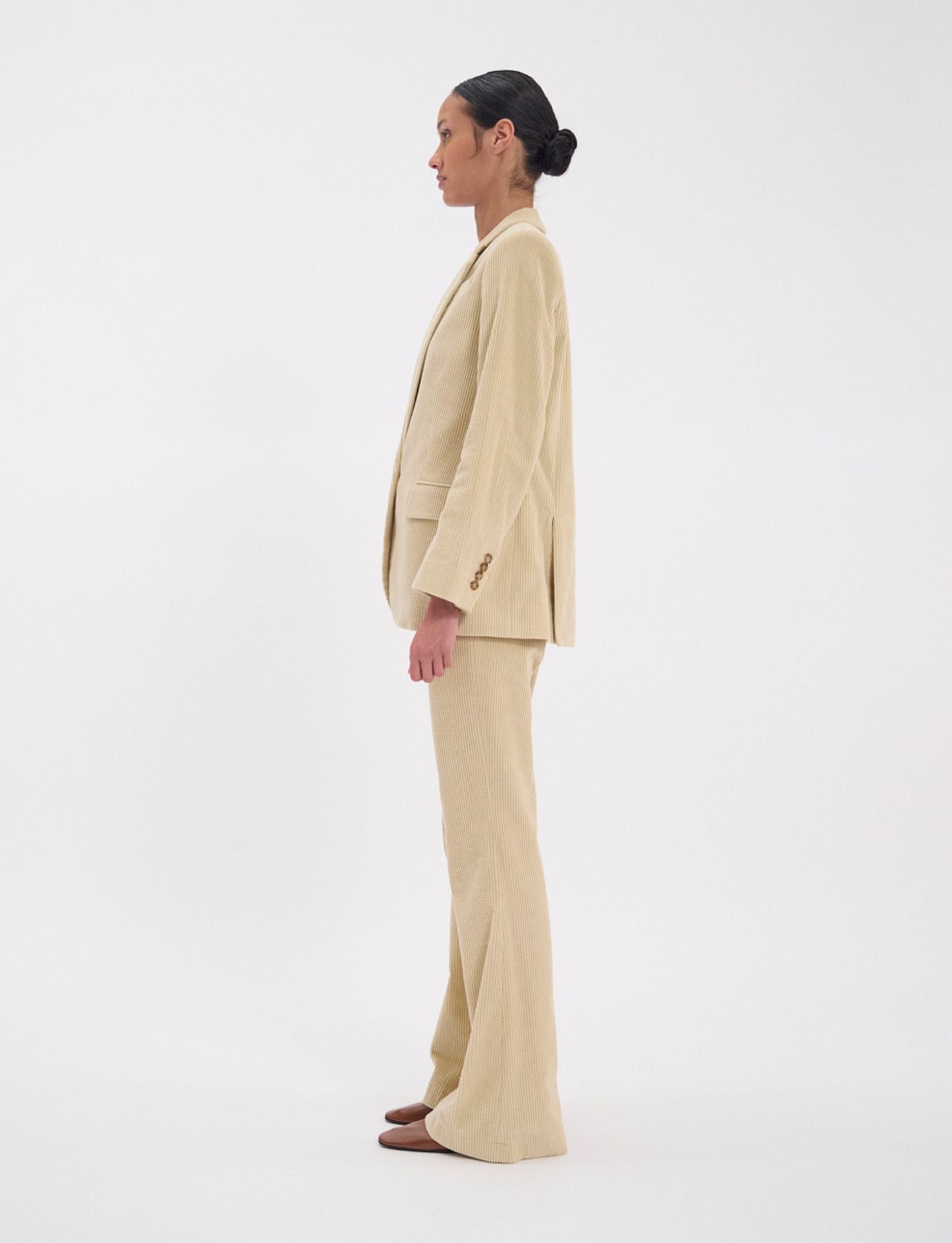 Bruna jacket in cream grosgrain velvet