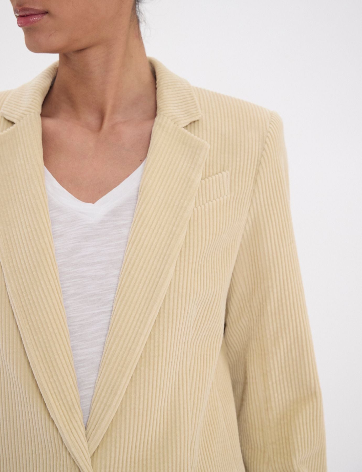 Bruna jacket in cream grosgrain velvet