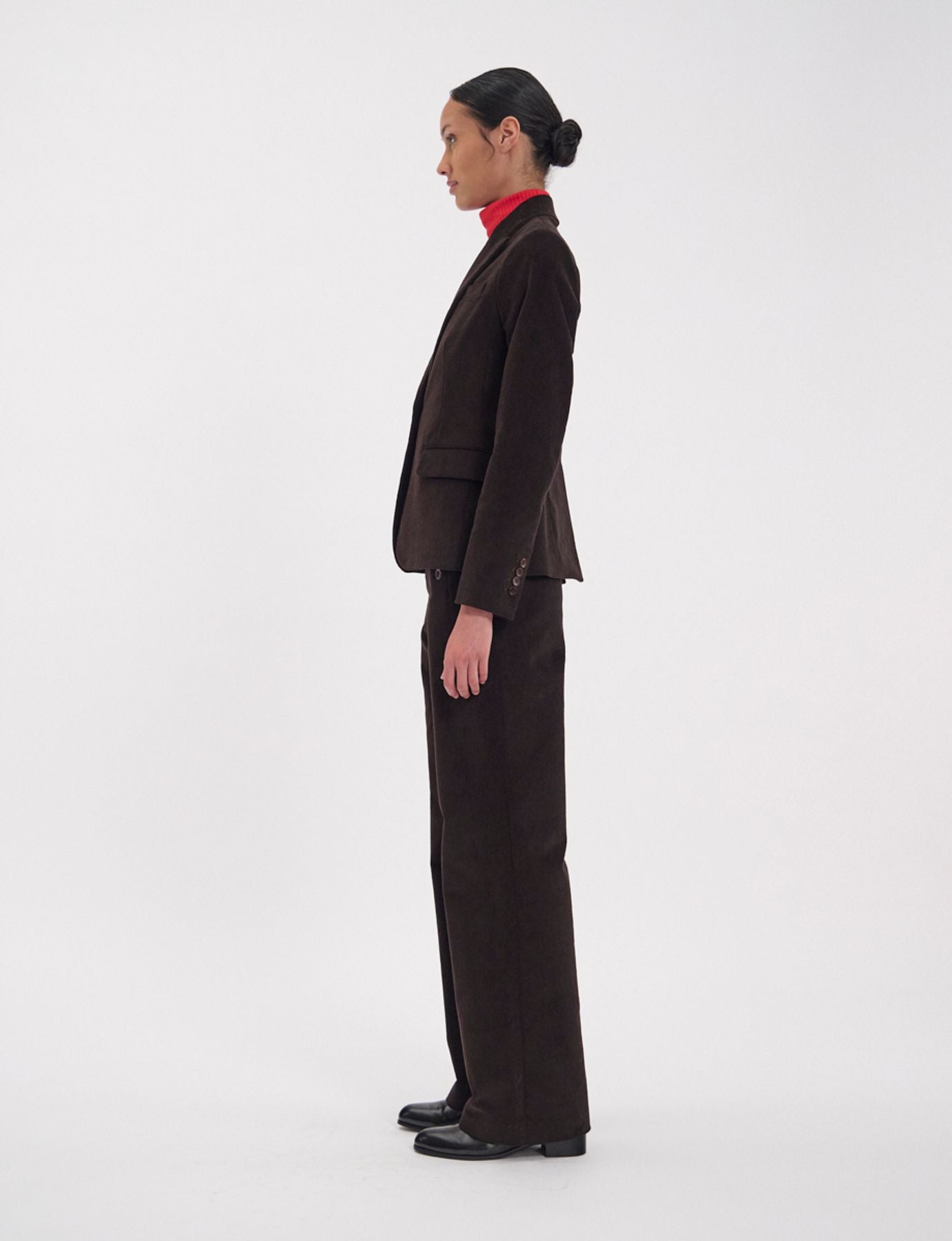 Nicoletta jacket in brown milleraies velvet