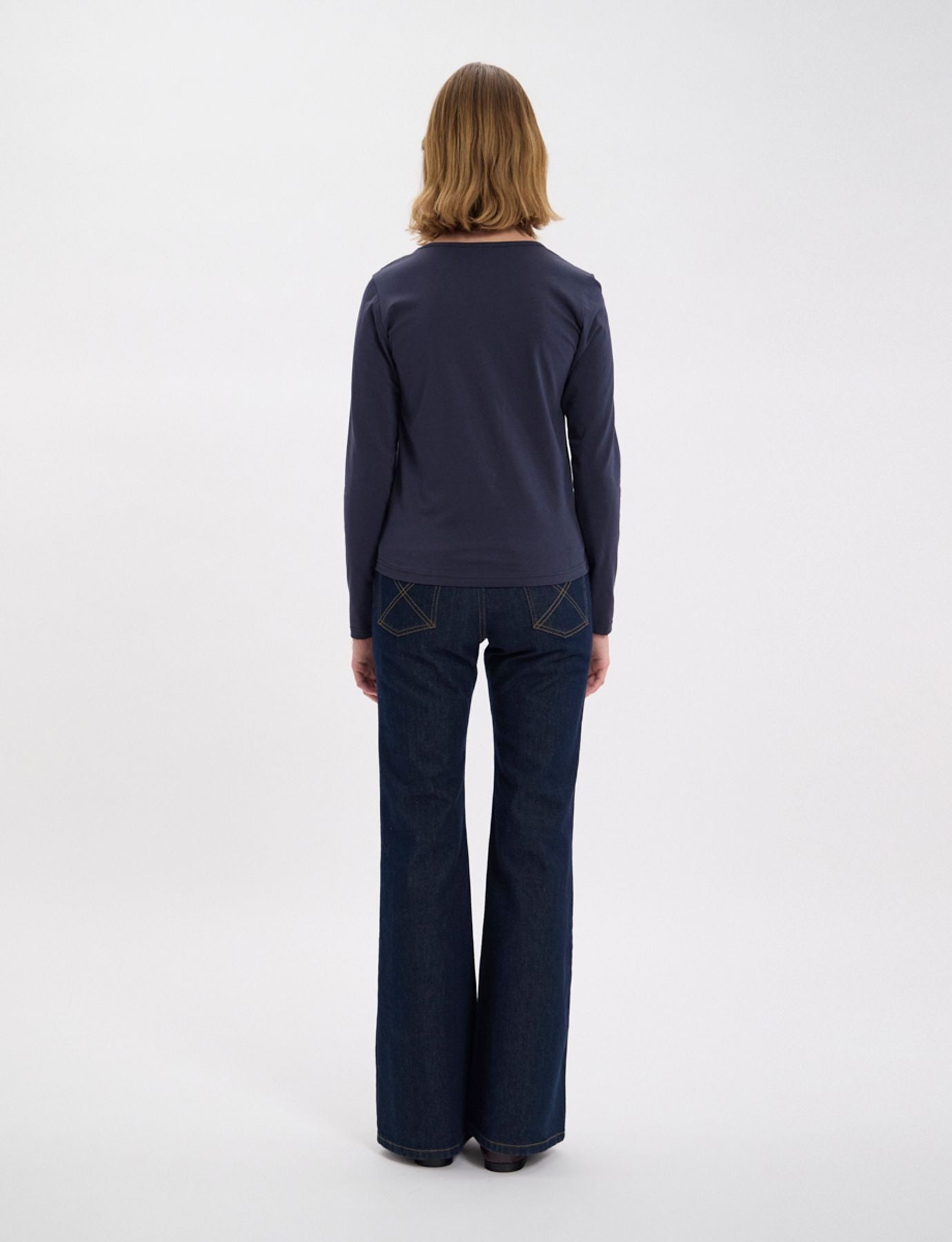 Cindy navy long-sleeved T-shirt