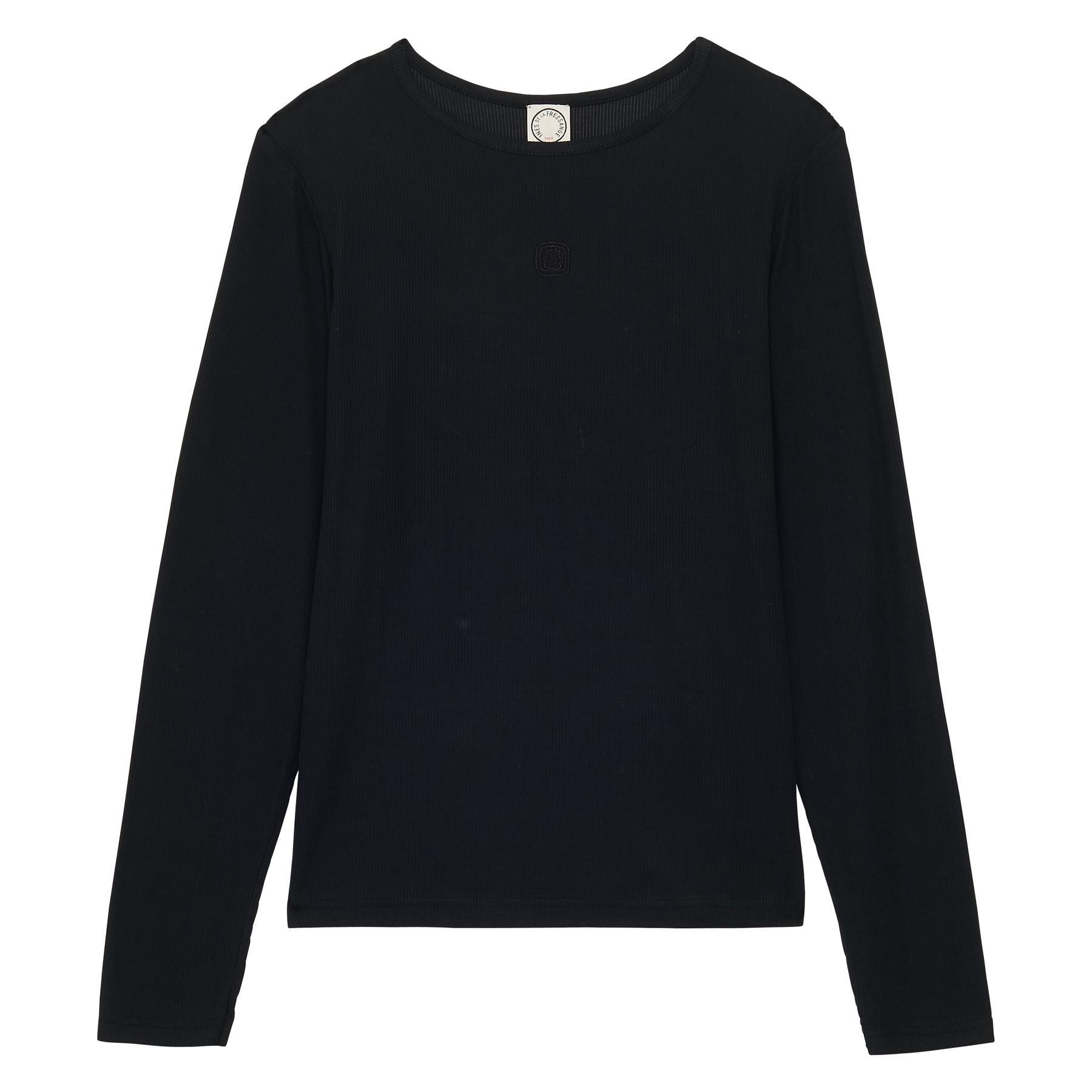 T-shirt nera a maniche lunghe Cindy