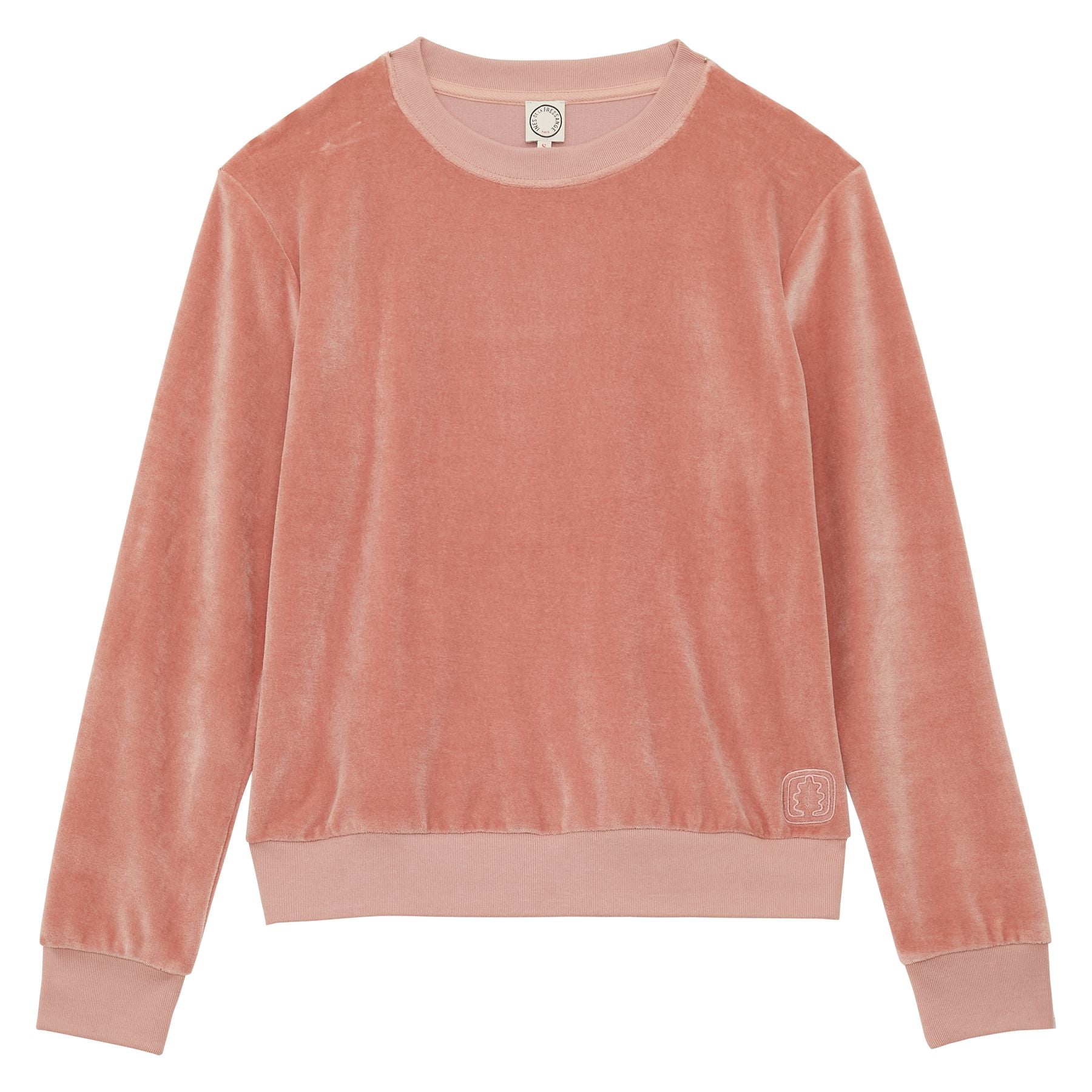 Mathilde sweater in smooth powder pink velvet