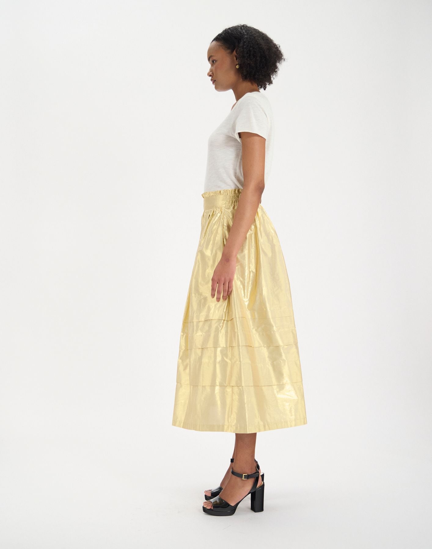 Héloïse long skirt in gold