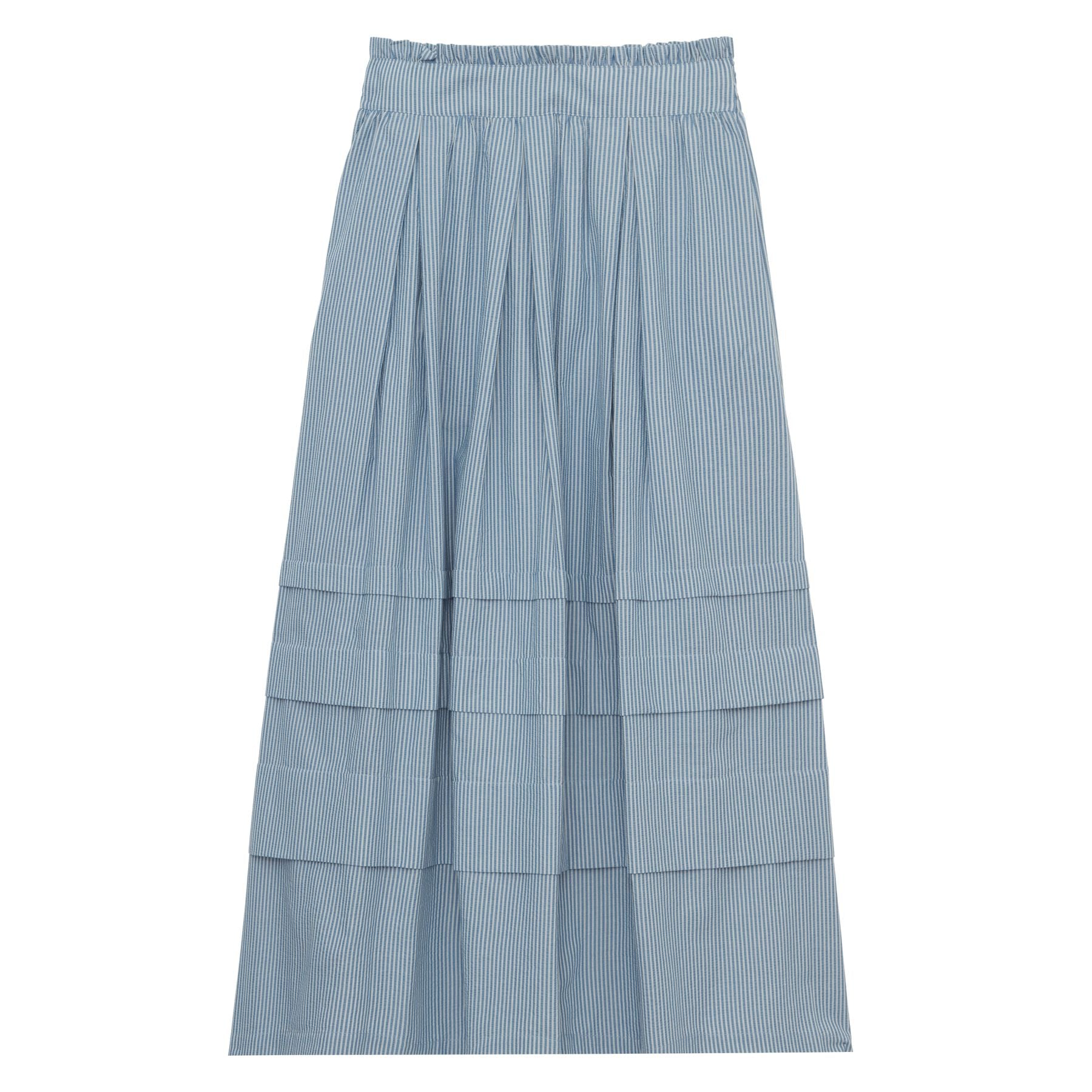 Héloïse long skirt in blue cotton