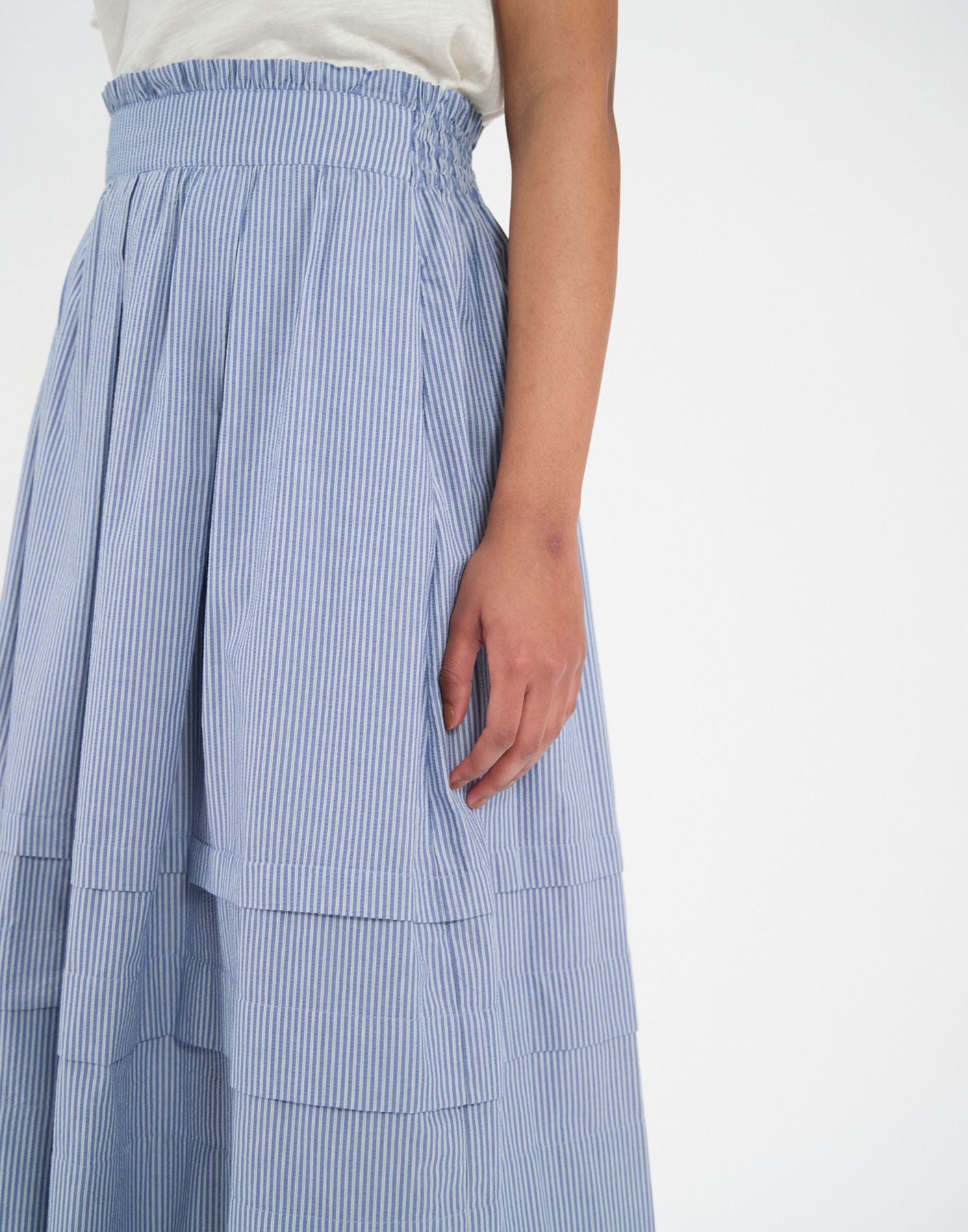 Héloïse long skirt in blue cotton