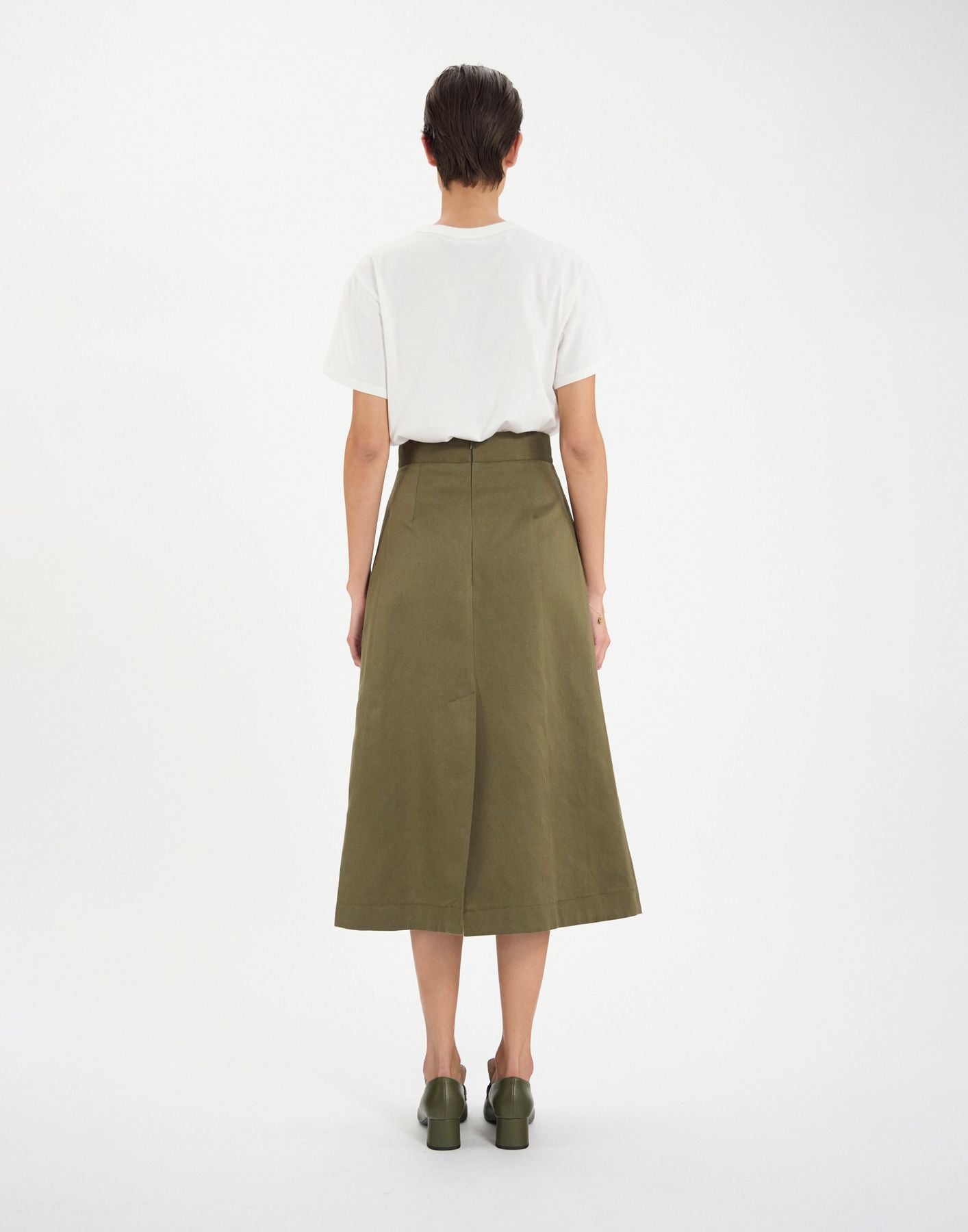 Pleated skirt Maud khaki